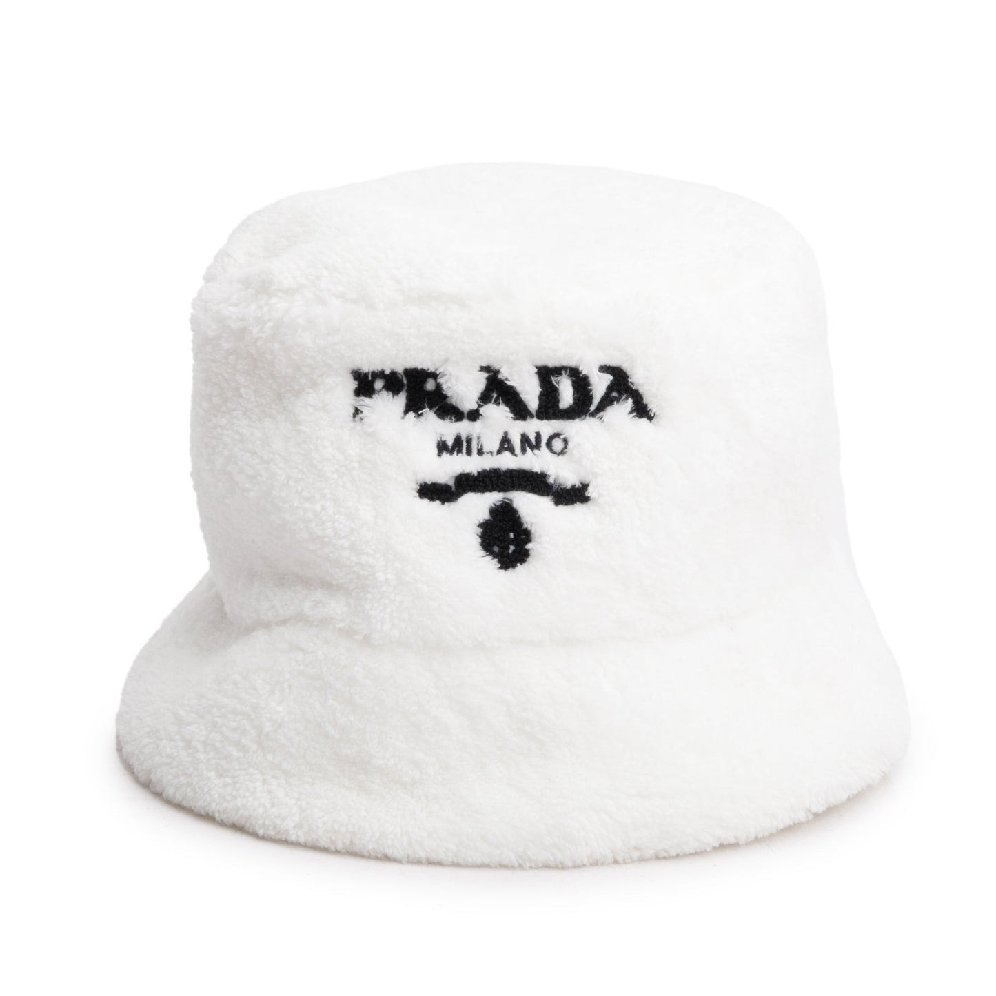 Prada Shearling Hat Handbag White Bucket Bucket Bag