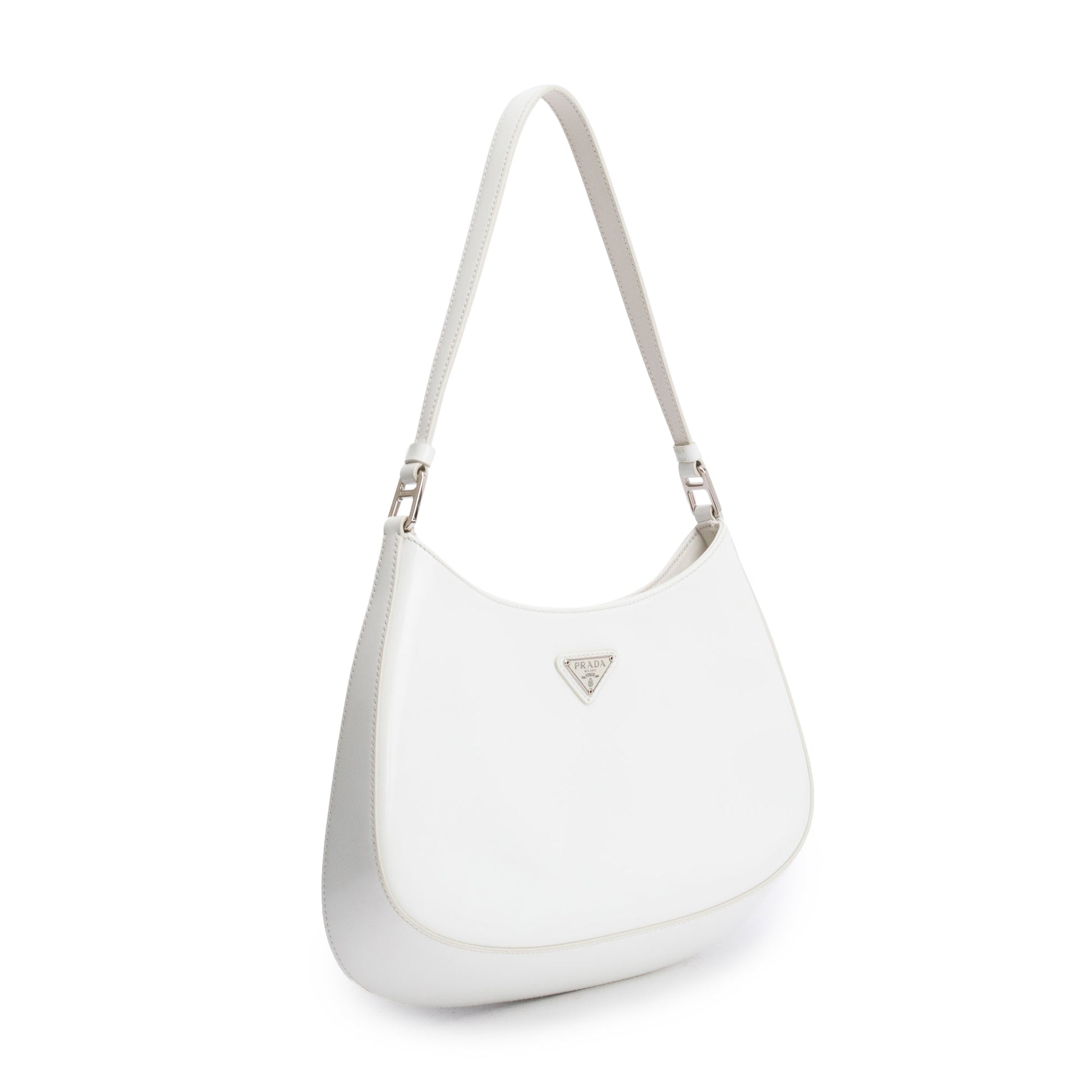 Prada Spazzolato Cleo Bag Leather White Travel Bag