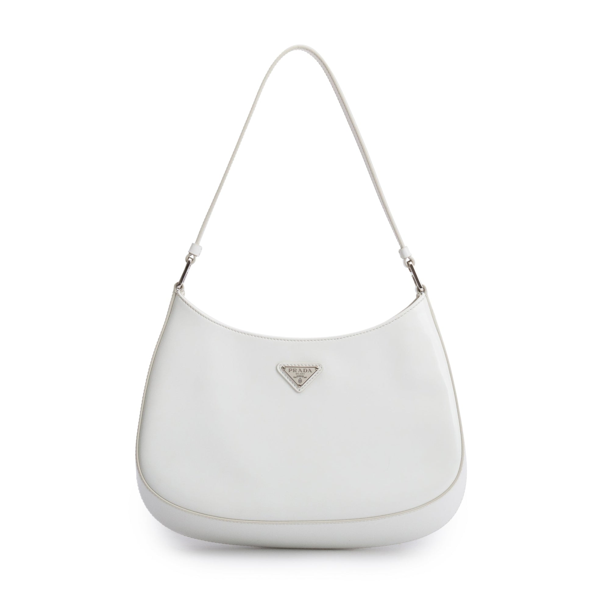 Prada Spazzolato Cleo Bag Leather White Travel Bag
