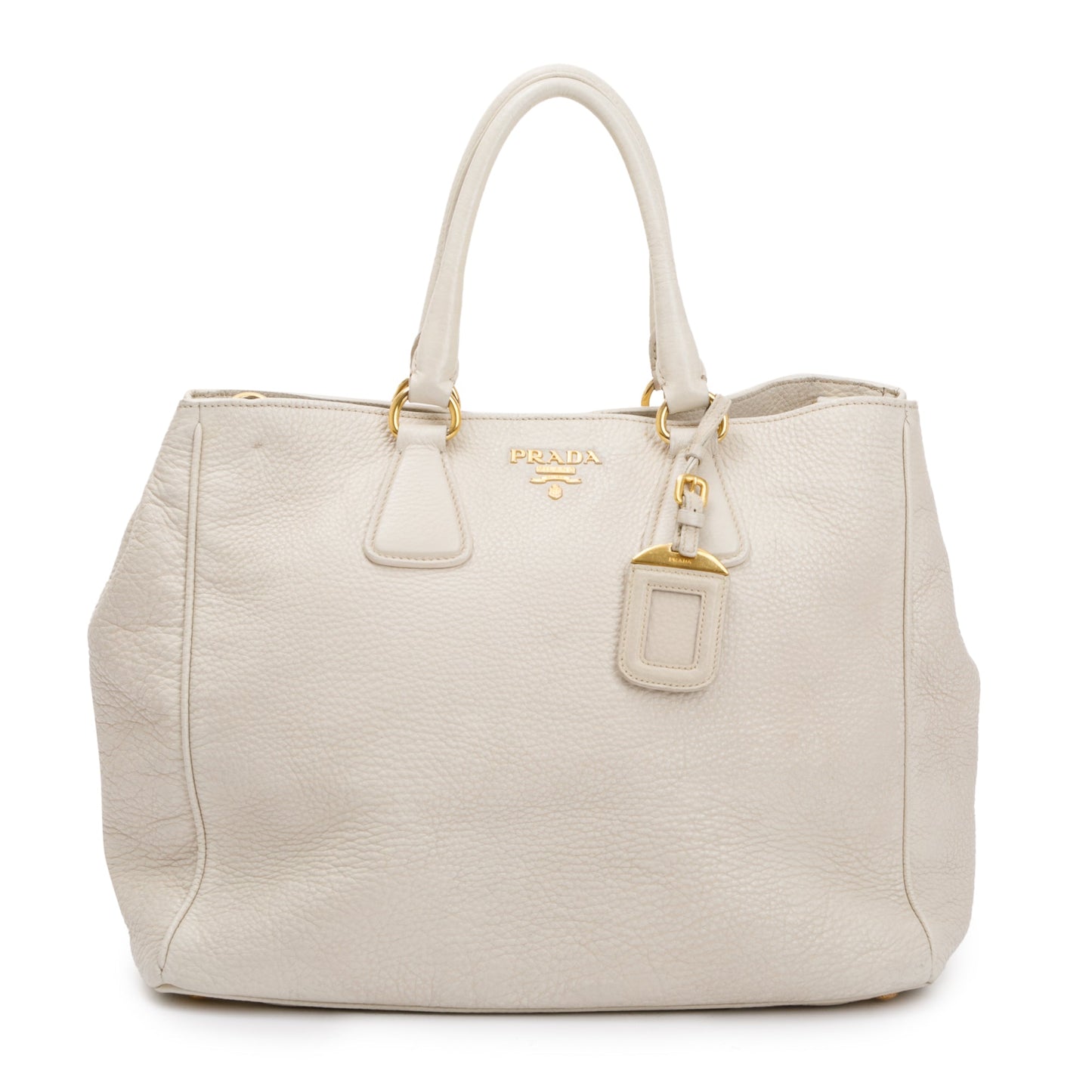 Prada Vitello Daino Tote Handbag Leather White Tote Bag