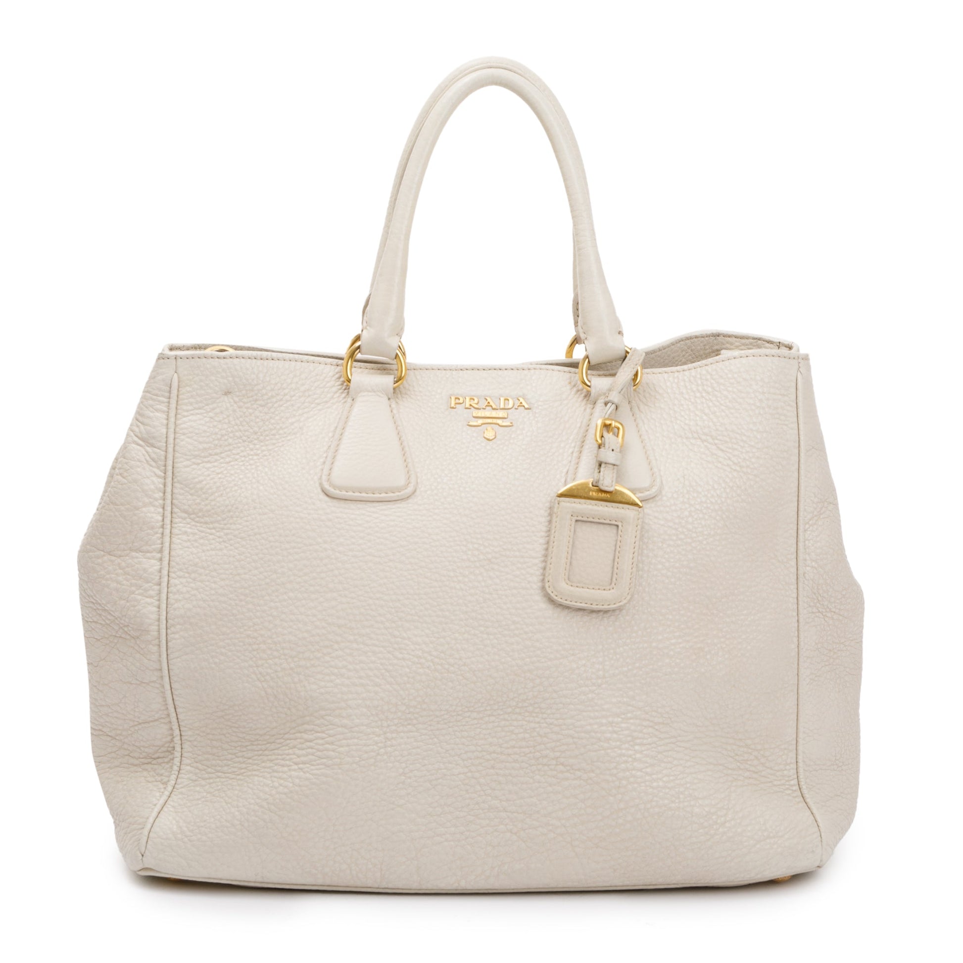 Prada Vitello Daino Tote Handbag Leather White Tote Bag