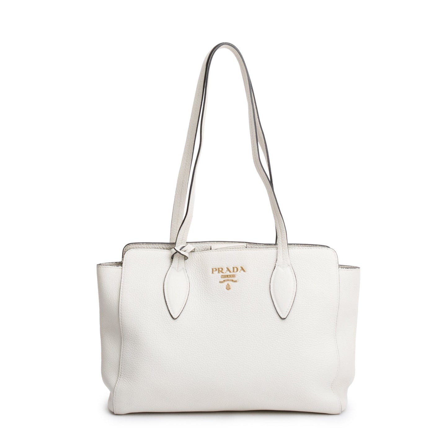 Prada Vitello Phenix Shopping Tote Handbag White Tote Bag
