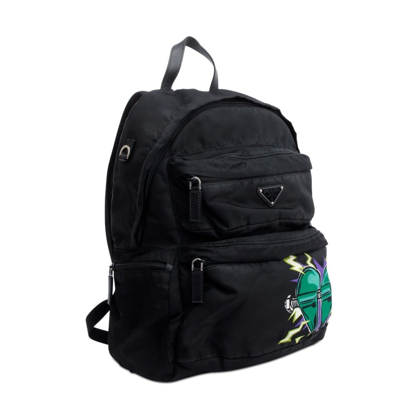 Prada Universal Studios Tessuto Frankenstein Heart Backpack Nylon Black