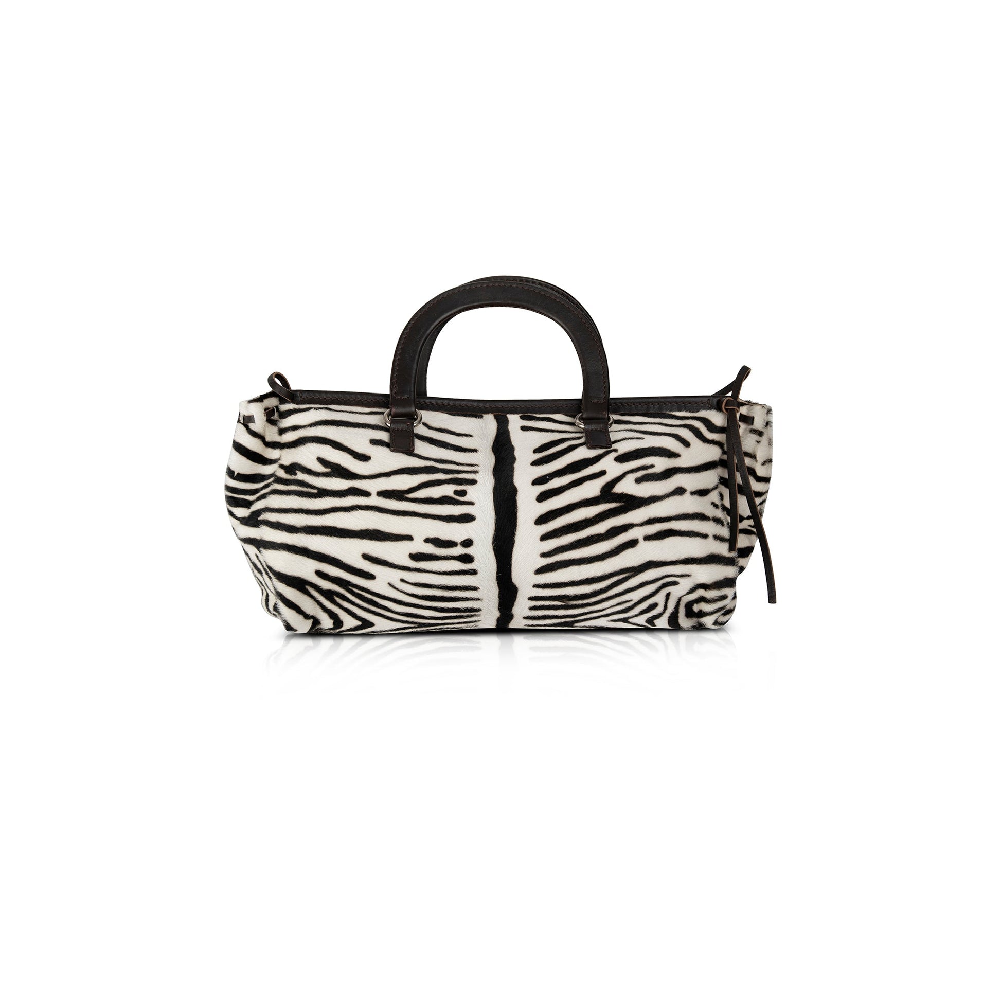 Prada Zebra Print Pony Hair Handle Bag Travel Bag