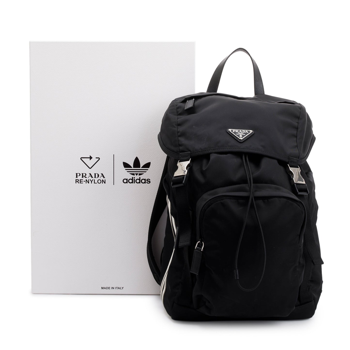 Prada X Adidas Re And Saffiano Backpack Handbag Leather Nylon