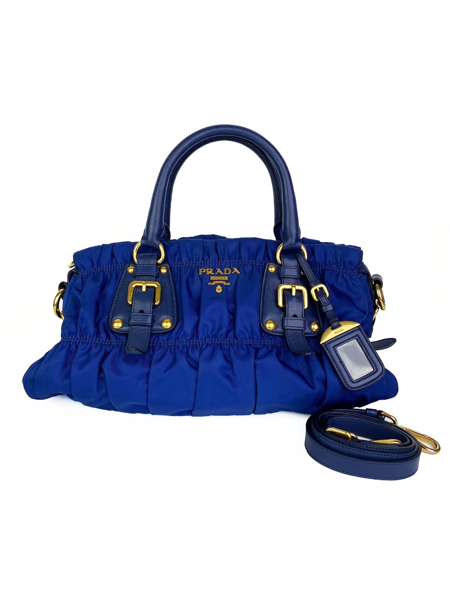 Prada Handbag Tessuto Gaufre Bag Nylon Blue