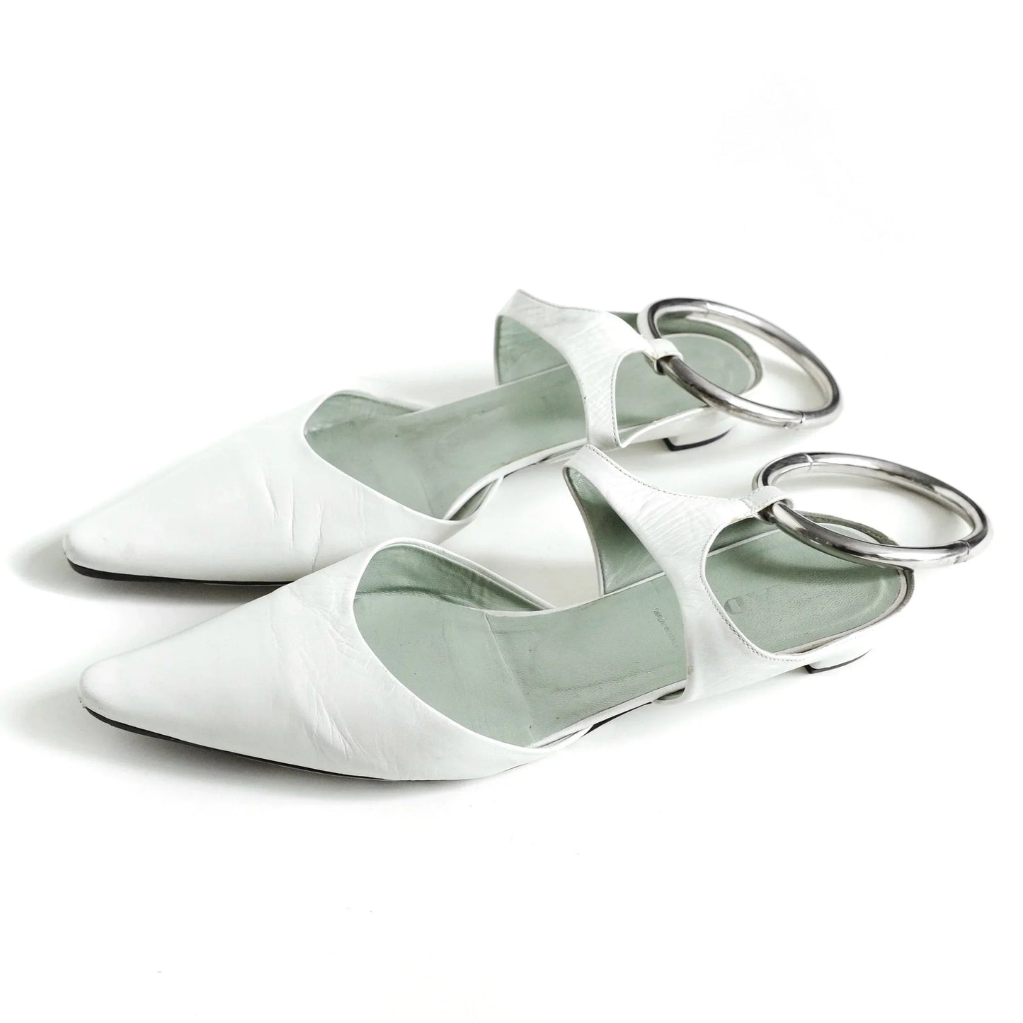 Prada Handbag SS Leather Metal White Shoes