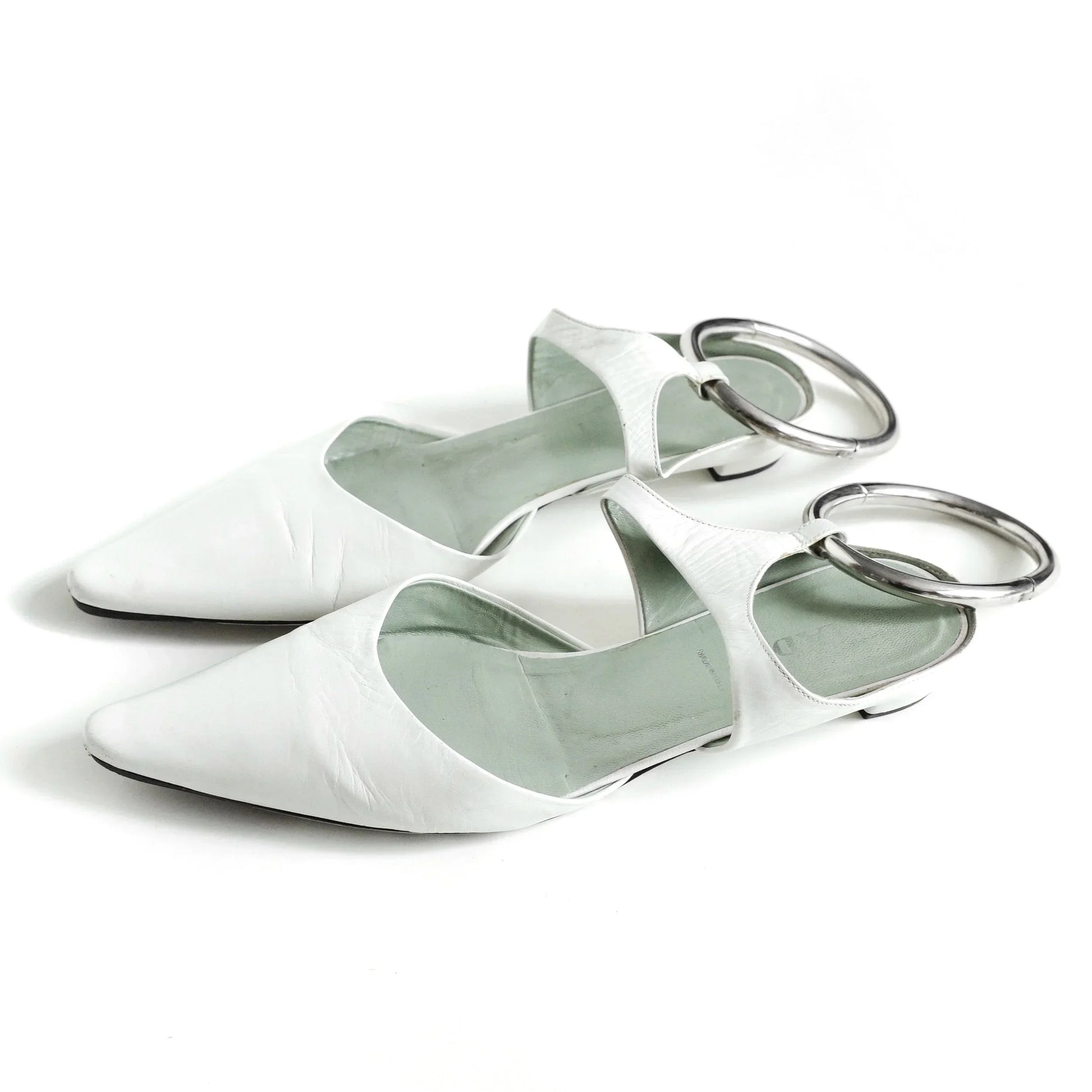 Prada Handbag SS Leather Metal White Shoes