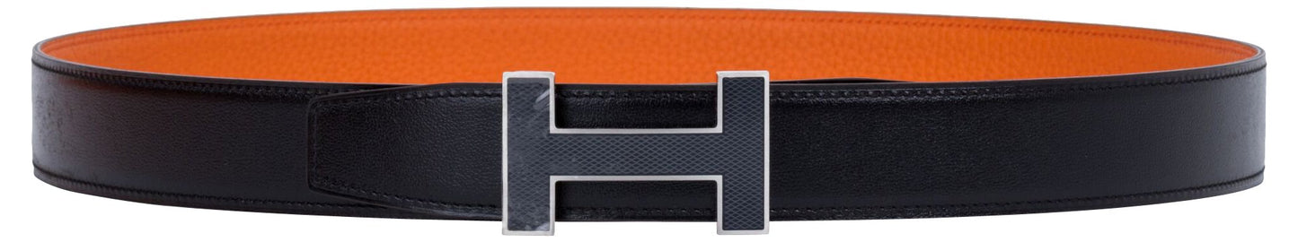 Hermes Belt Handbag Black Orange