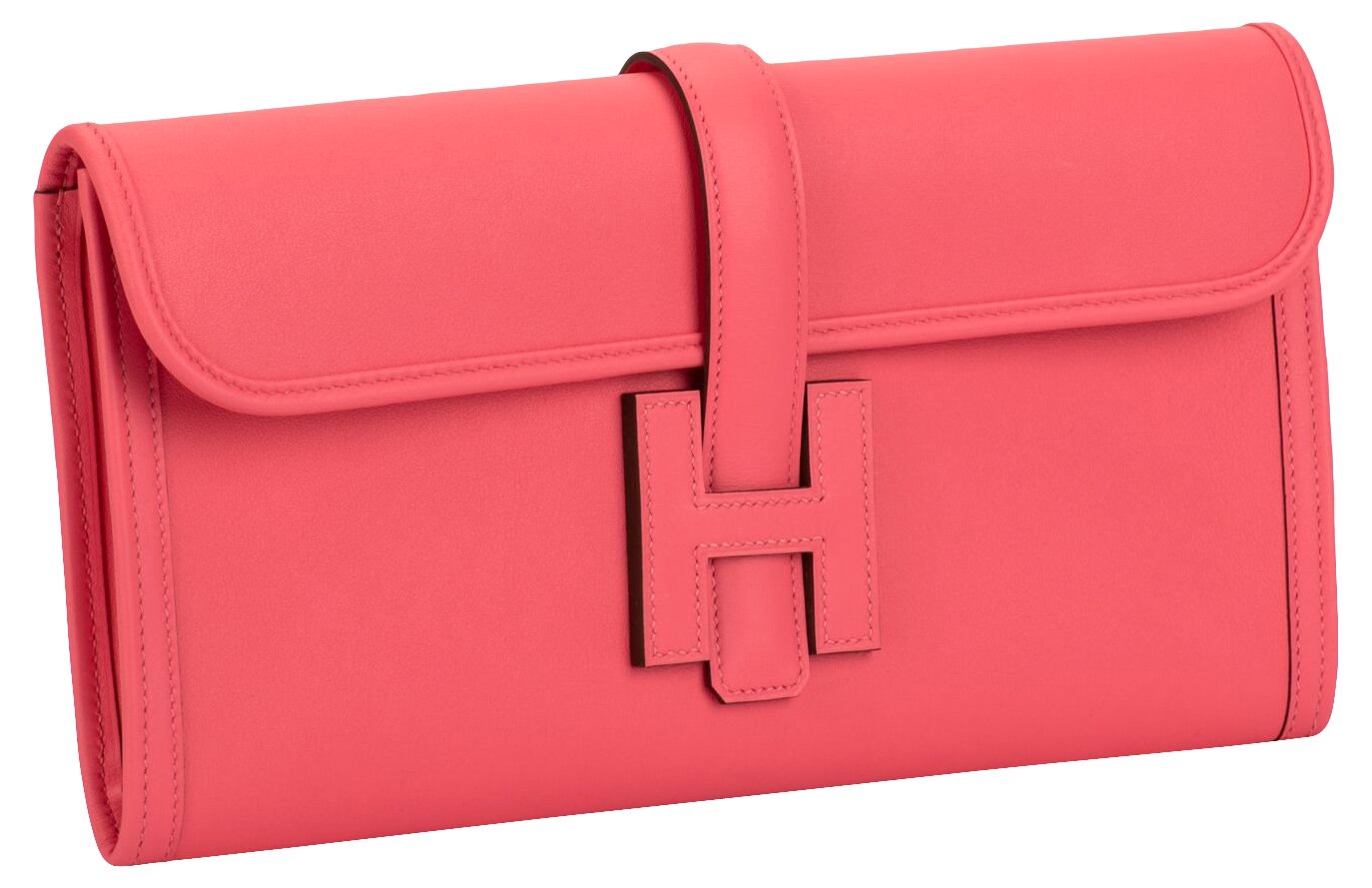 Hermes Rose Azalee Jige Elan Handbag Travel Bag