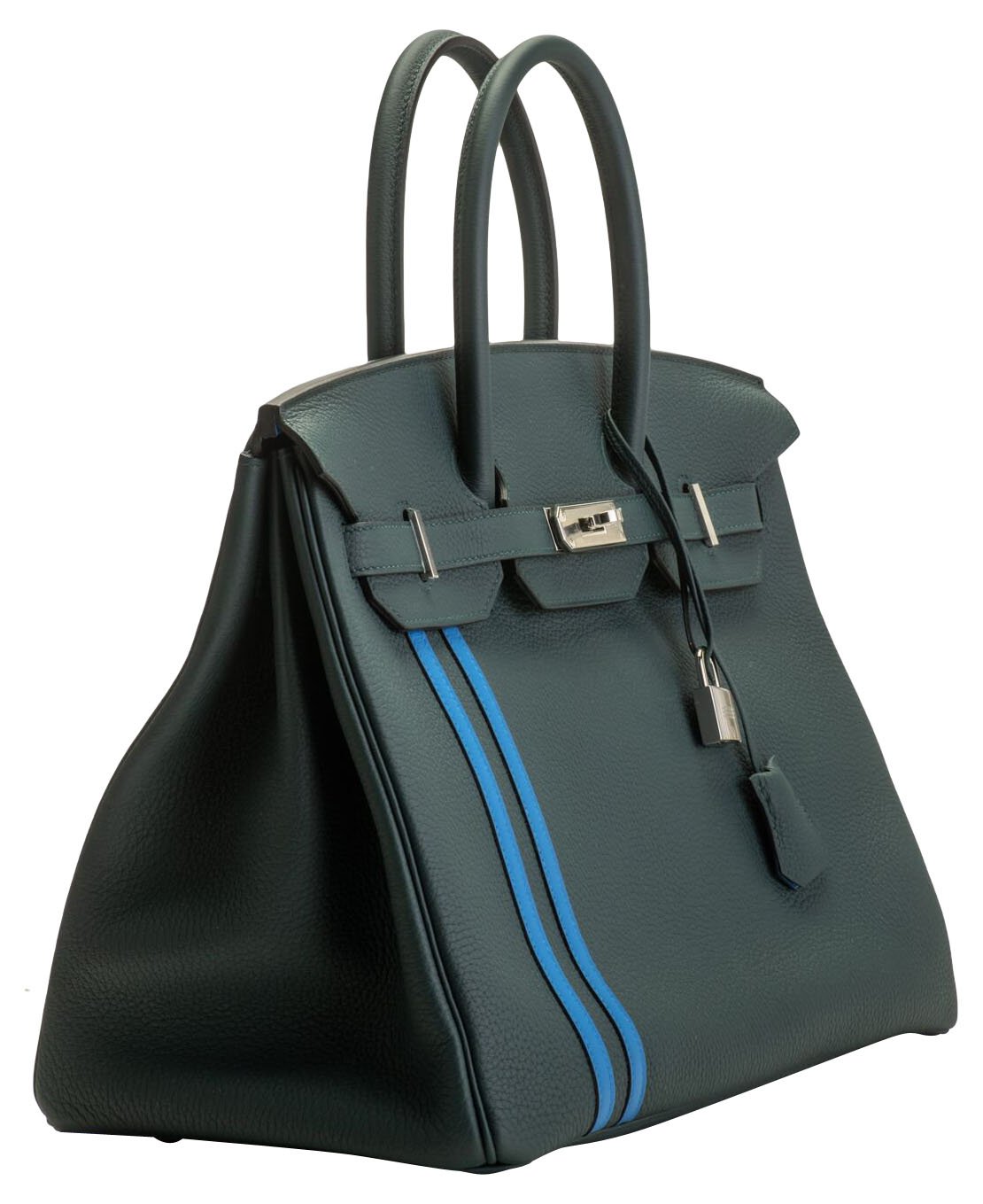 Hermes Vert Cypress Officier Birkin Handbag Travel Bag