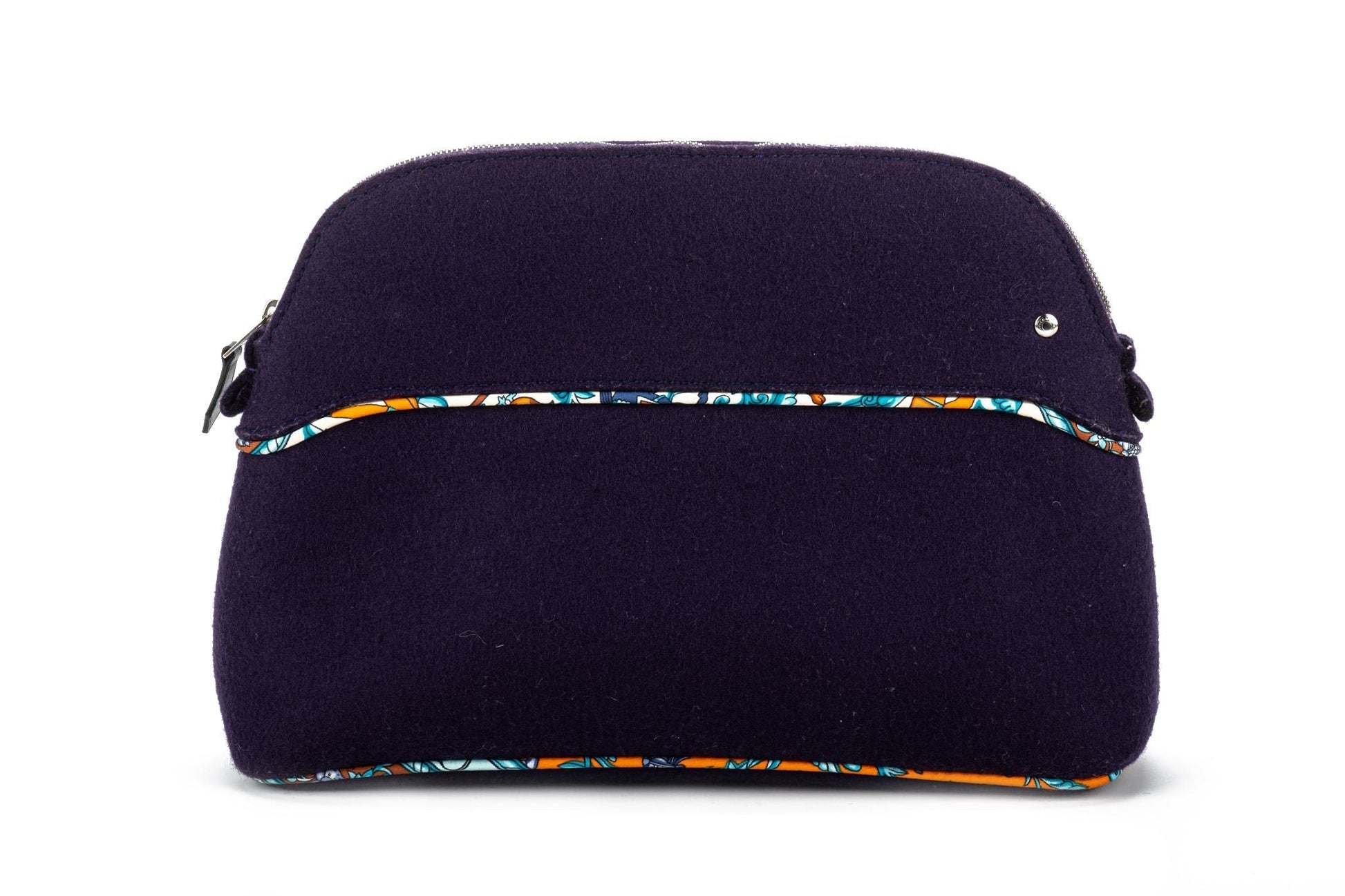 Hermes Felt Bolide Silk Interior Handbag Blue Travel Bag