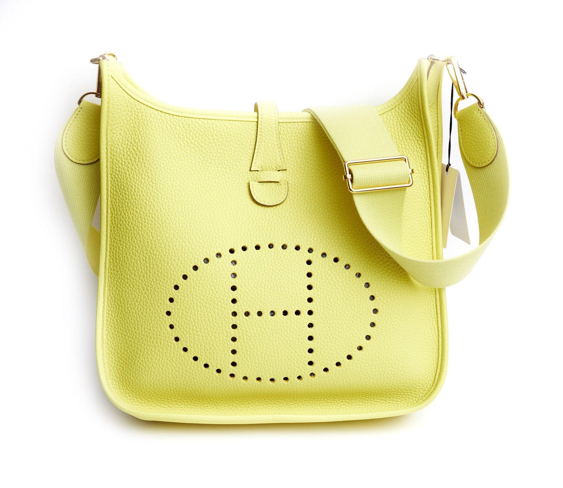 Hermes Lime Yellow Evelyne Pm Handbag Travel Bag