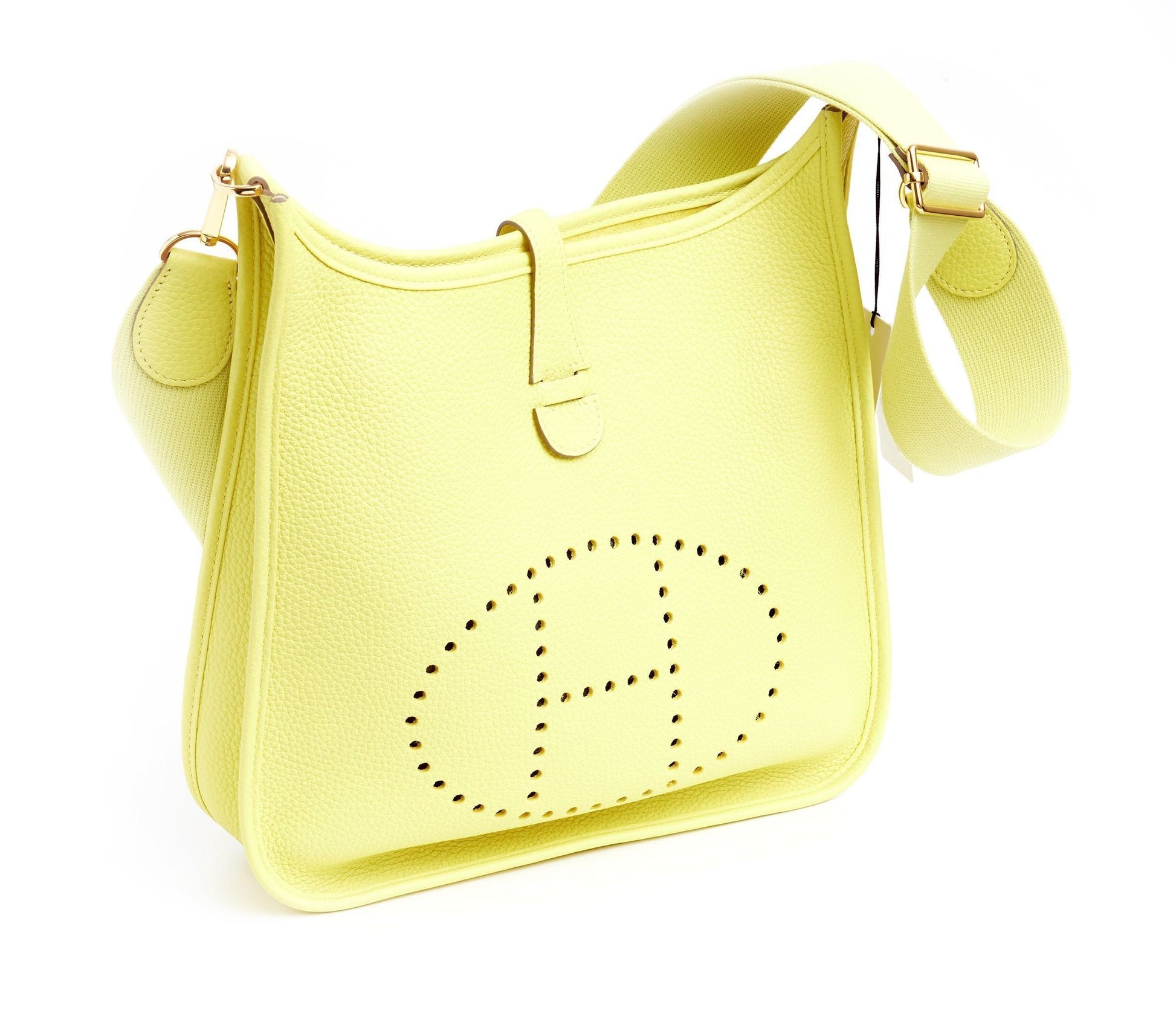 Hermes Lime Yellow Evelyne Pm Handbag Travel Bag