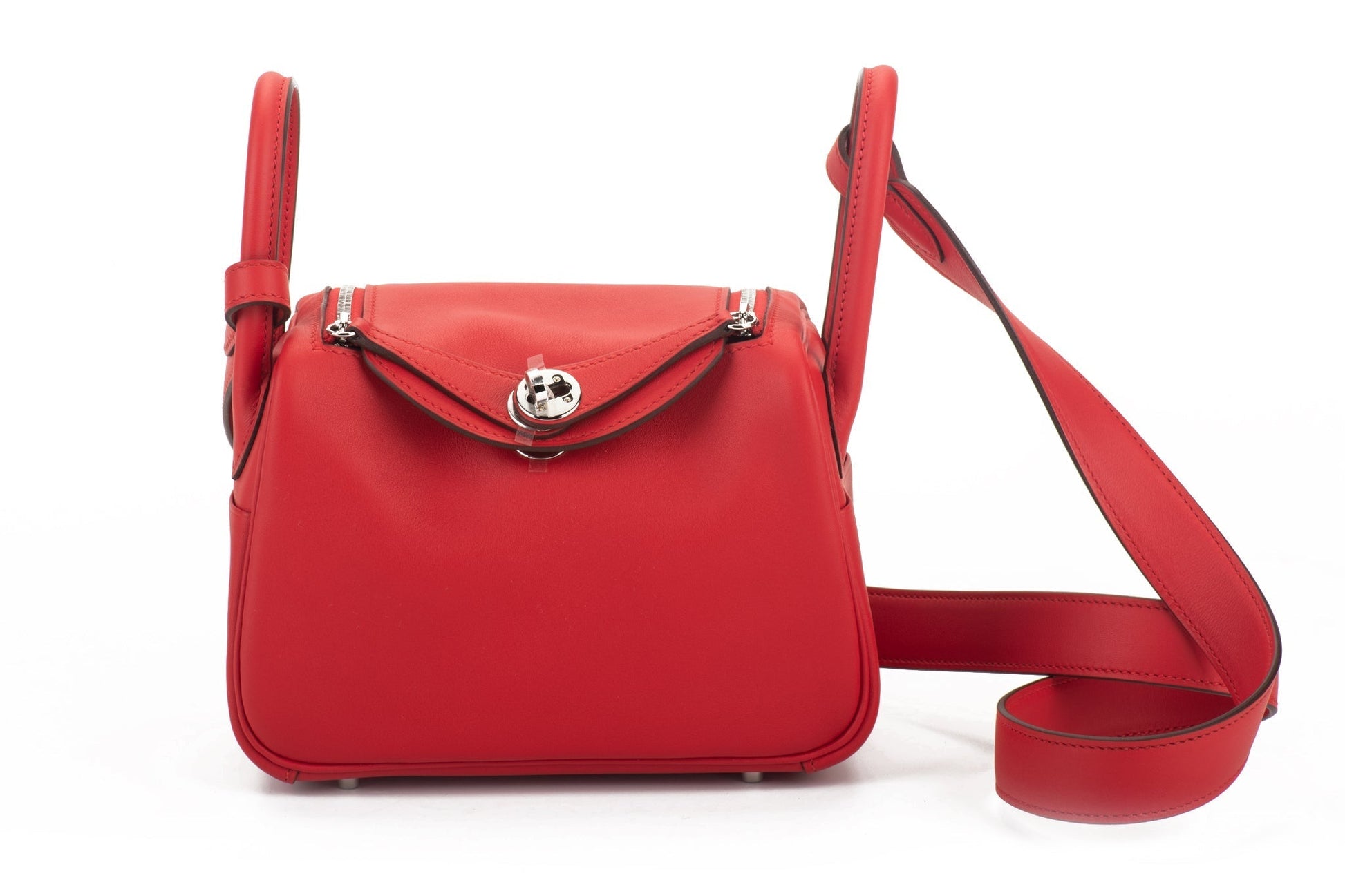 Hermes Lindy Rouge De Coeur Swift Handbag Mini Travel Bag