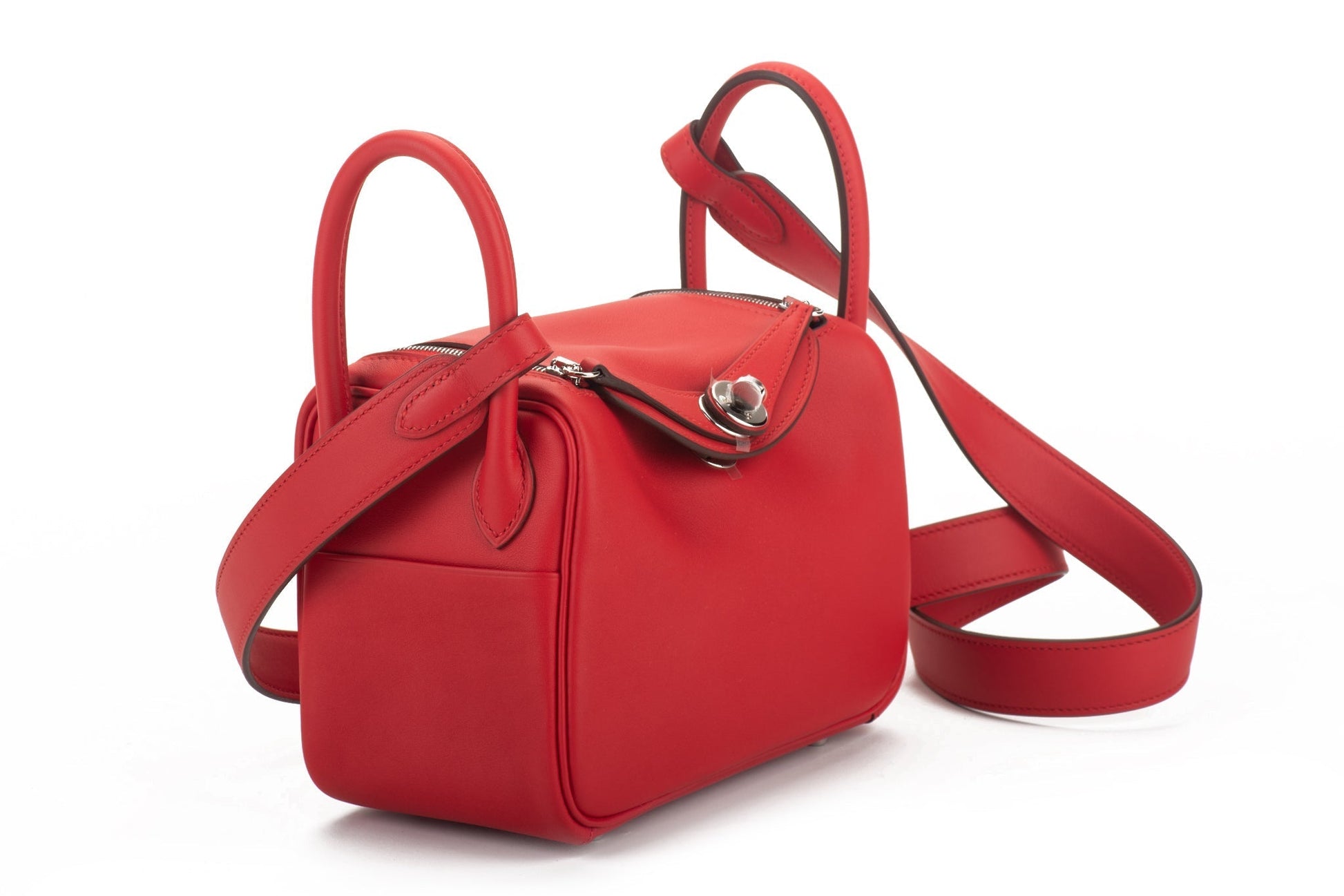 Hermes Lindy Rouge De Coeur Swift Handbag Mini Travel Bag