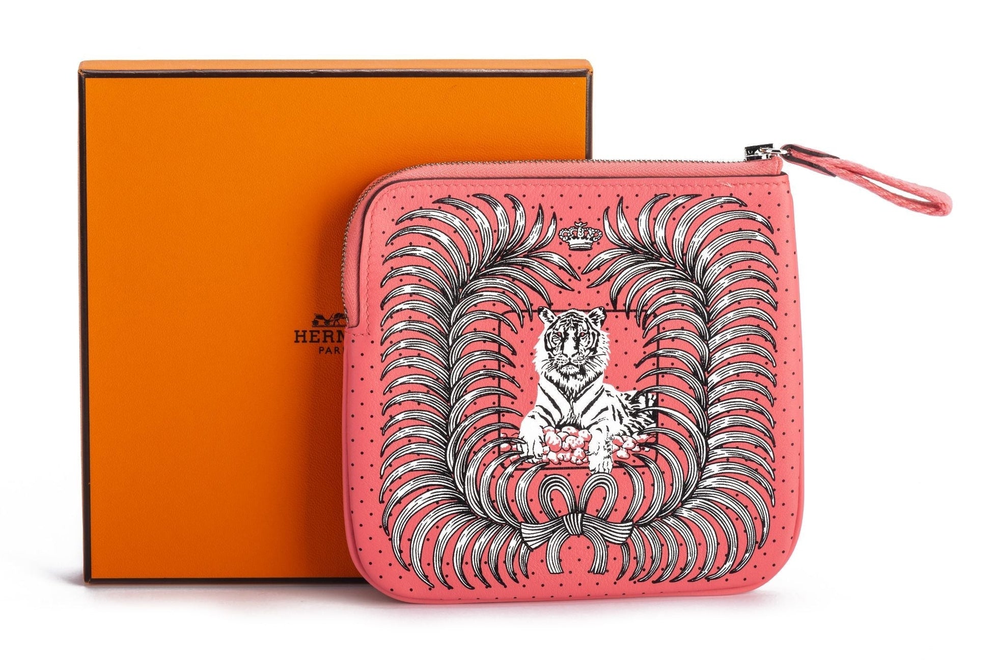 Hermes Rose Eteâ Tiger Pochette Bnib Handbag Travel Bag