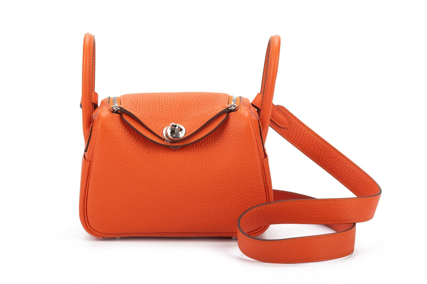 Hermes Bnib Lindy Feu Palladium Handbag Mini Travel Bag