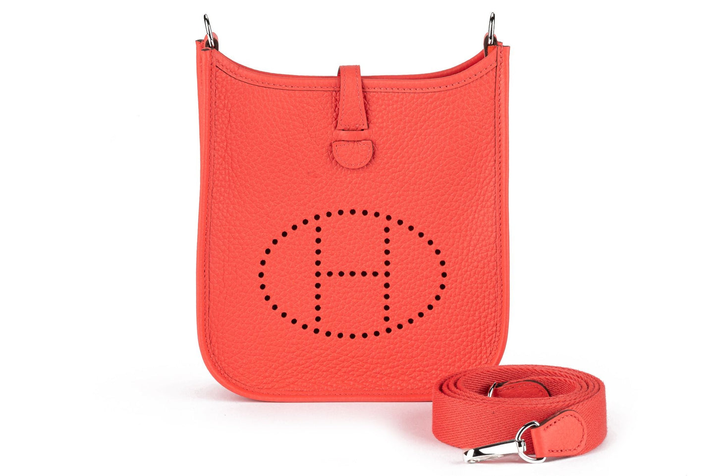 Hermes Bnib Rouge Pivoine Evelyne Handbag Mini Travel Bag