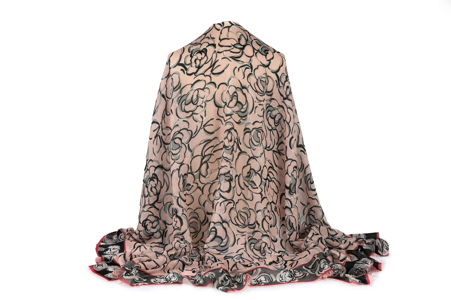Chanel New Camellia Cashmere Shawl Handbag Pink
