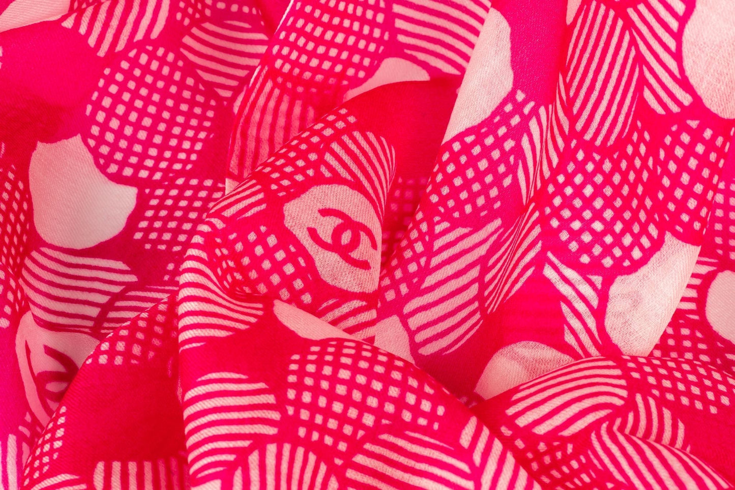 Chanel New Fuchsia Camellia Shawl Handbag