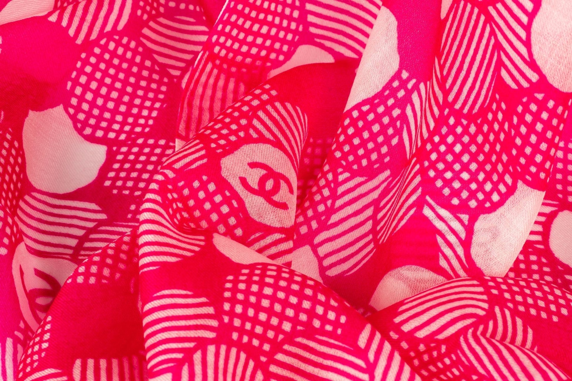 Chanel New Fuchsia Camellia Shawl Handbag