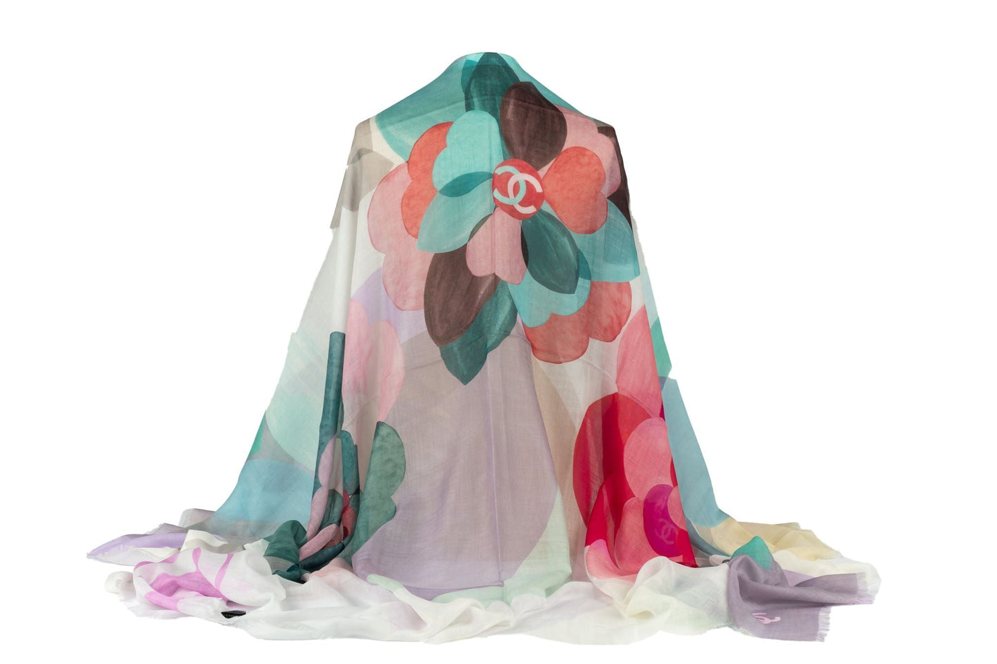 Chanel New Multicolor Camellia Shawl Handbag