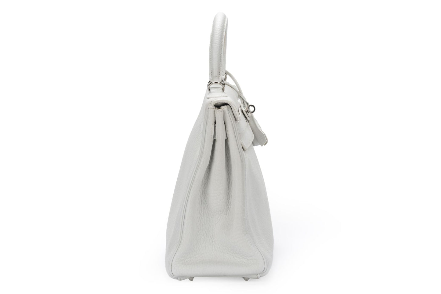 Hermes Kelly Retourne Clemence Handbag White Travel Bag