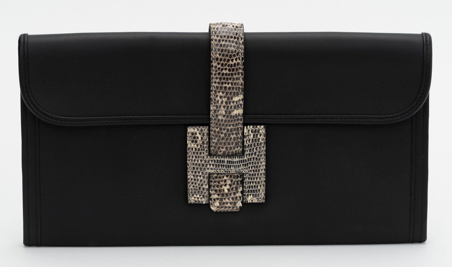 Hermes Jige Elan Swift Ombre Lizard Handbag Travel Bag