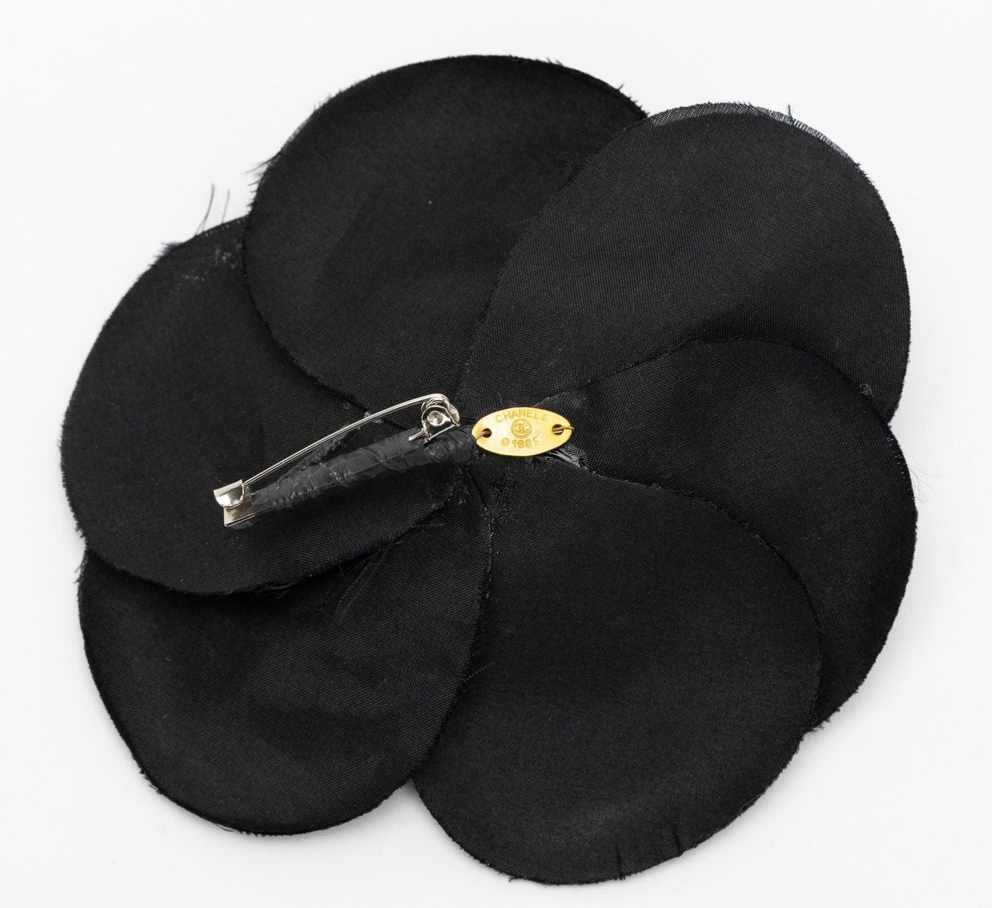 Chanel Camellia Pin 1985 Handbag Black