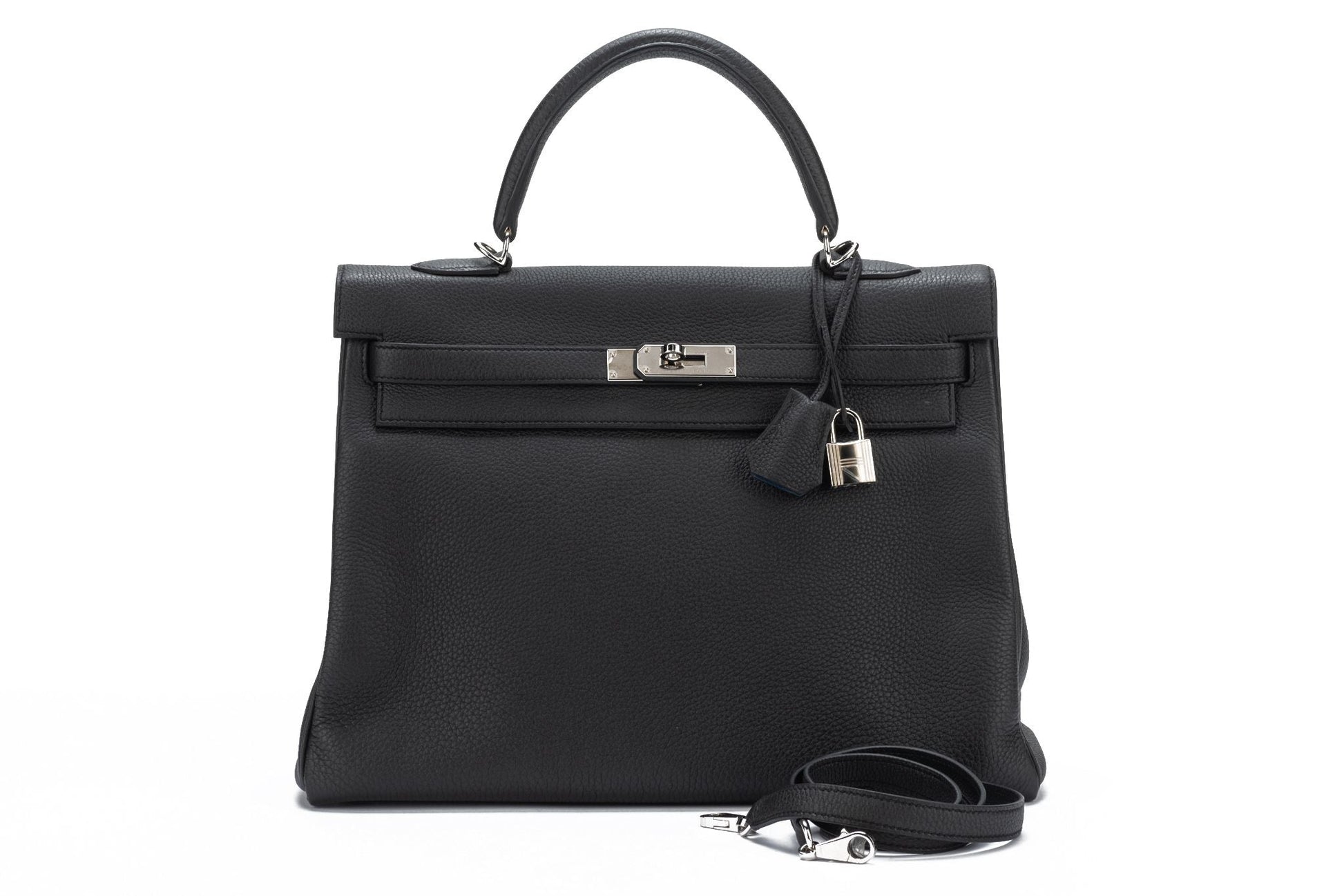 Hermes Bnib Kelly Verso Handbag Black Blue Travel Bag