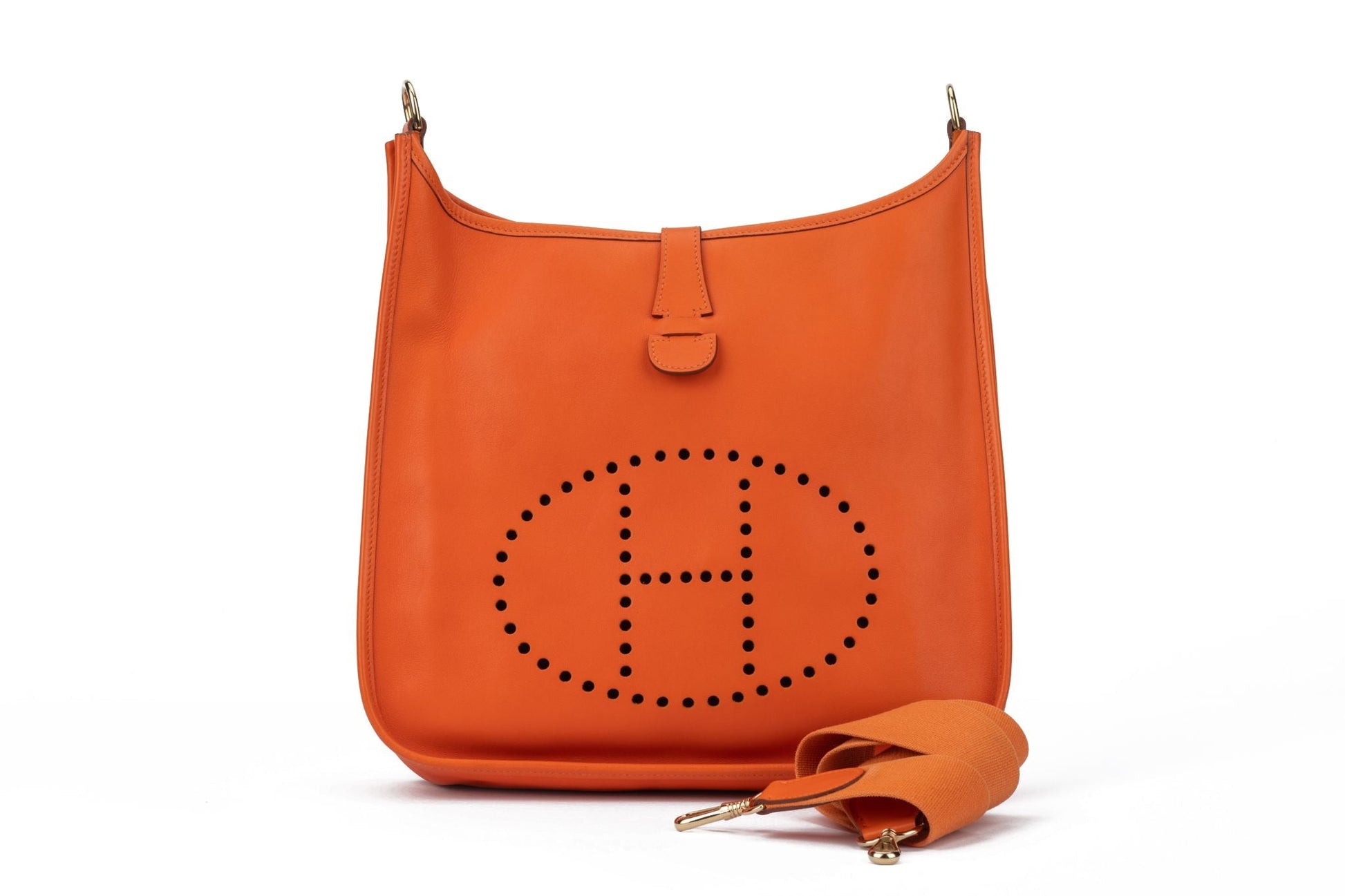 Hermes Evelyne Gm Swift Orange Handbag Travel Bag