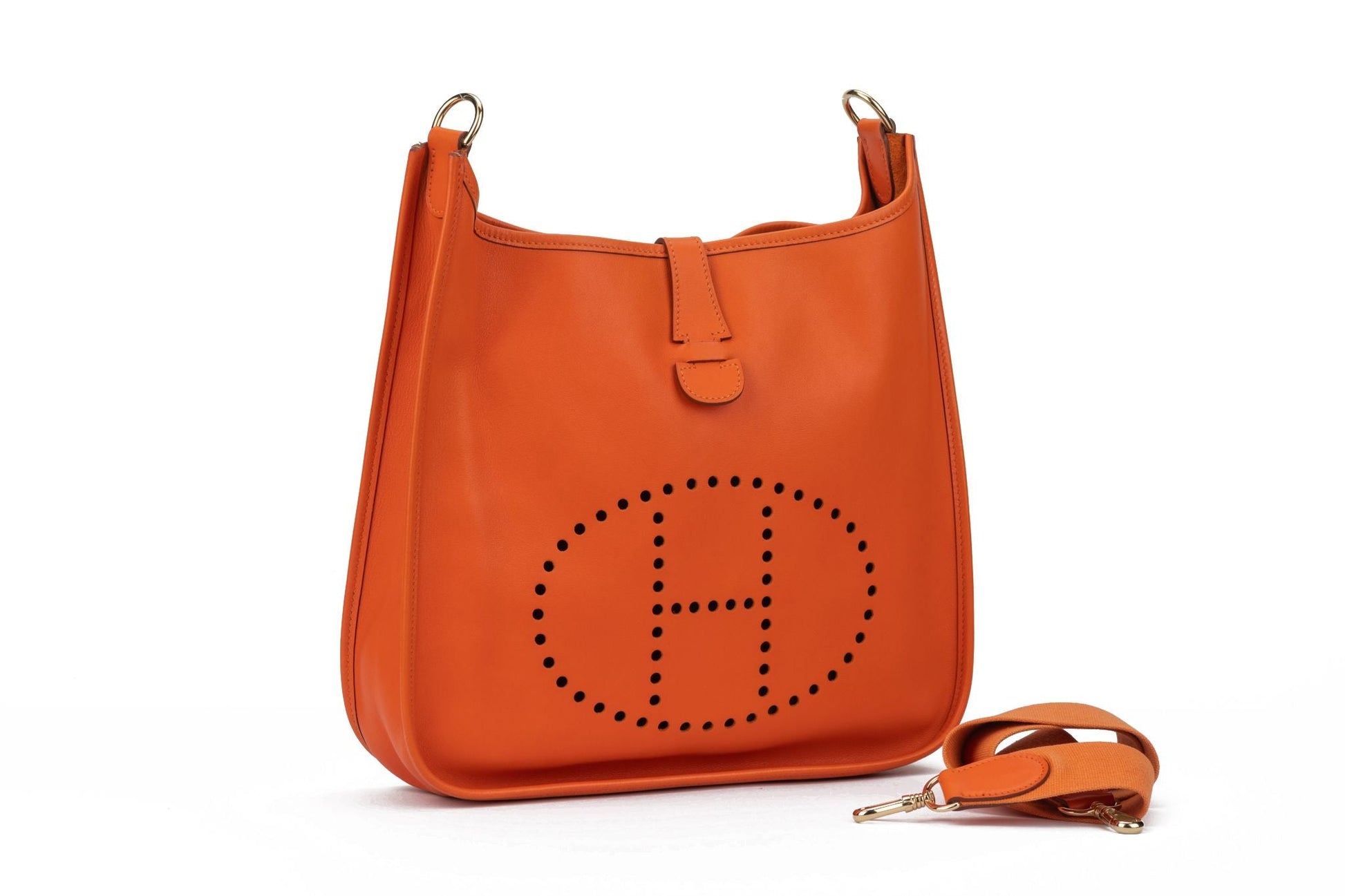 Hermes Evelyne Gm Swift Orange Handbag Travel Bag