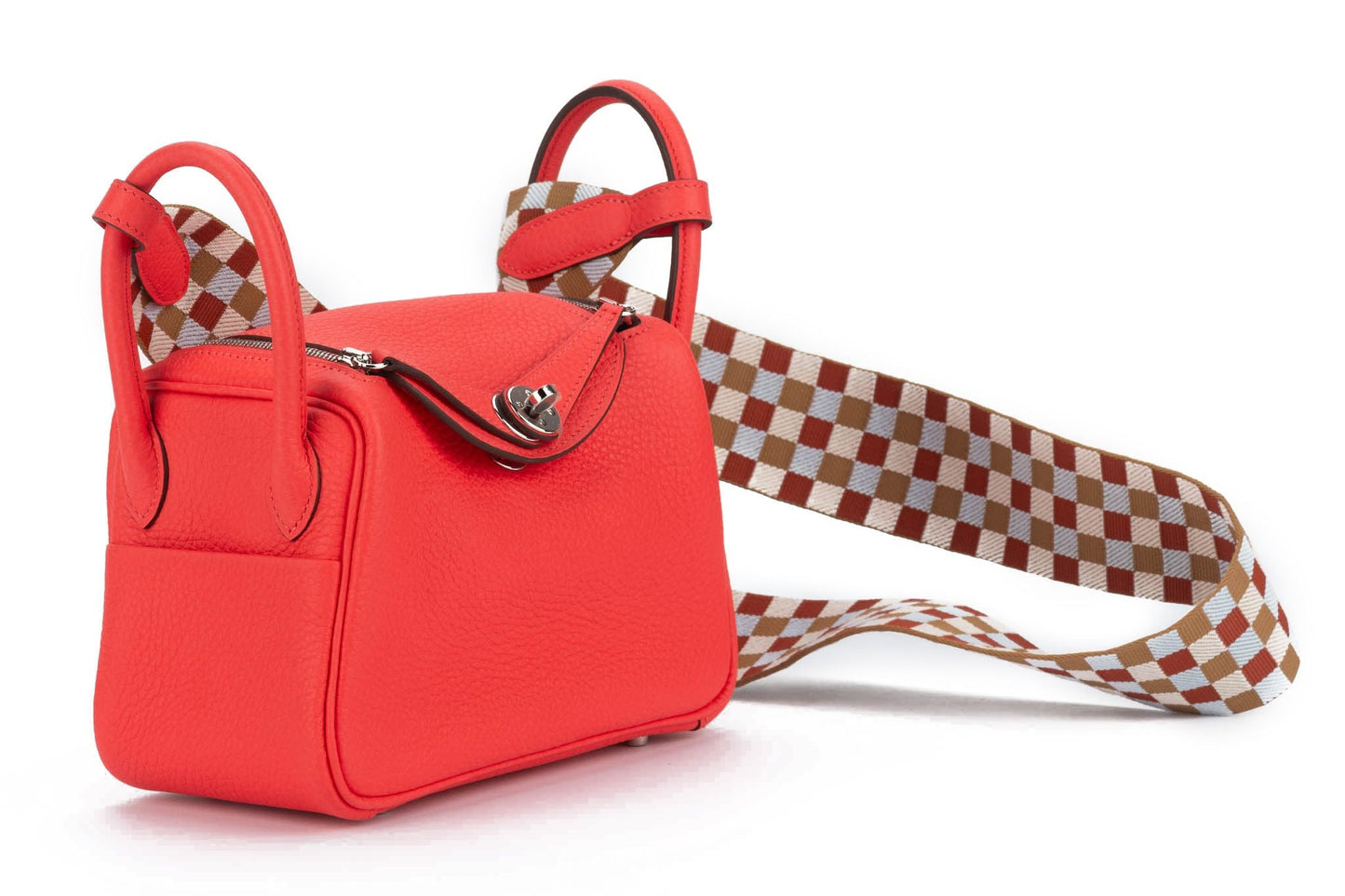 Hermes Lindy Rose Texas Togo Bnib Handbag Mini Travel Bag