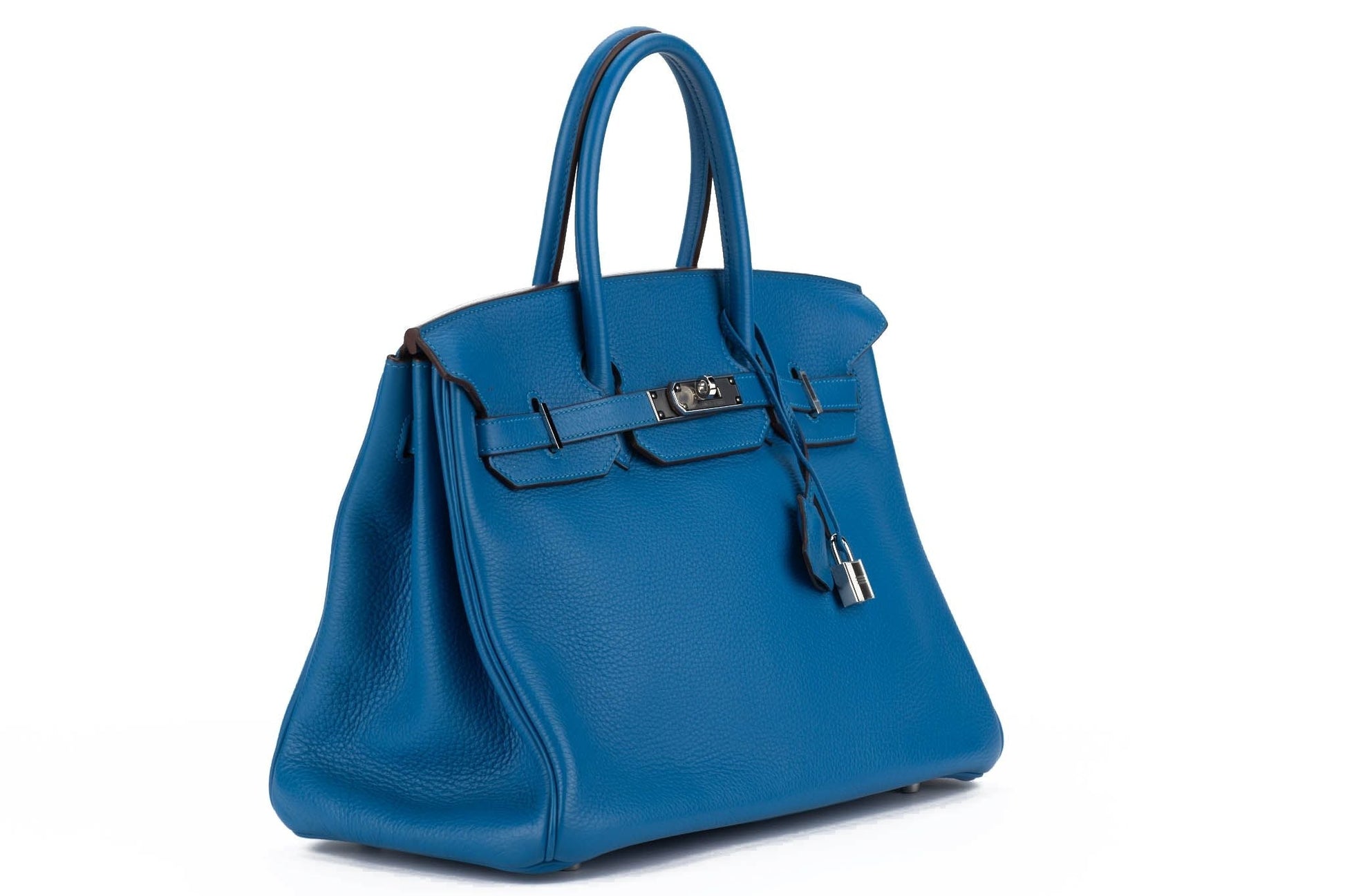 Hermes Birkin Izmir Clemence Handbag Blue Travel Bag