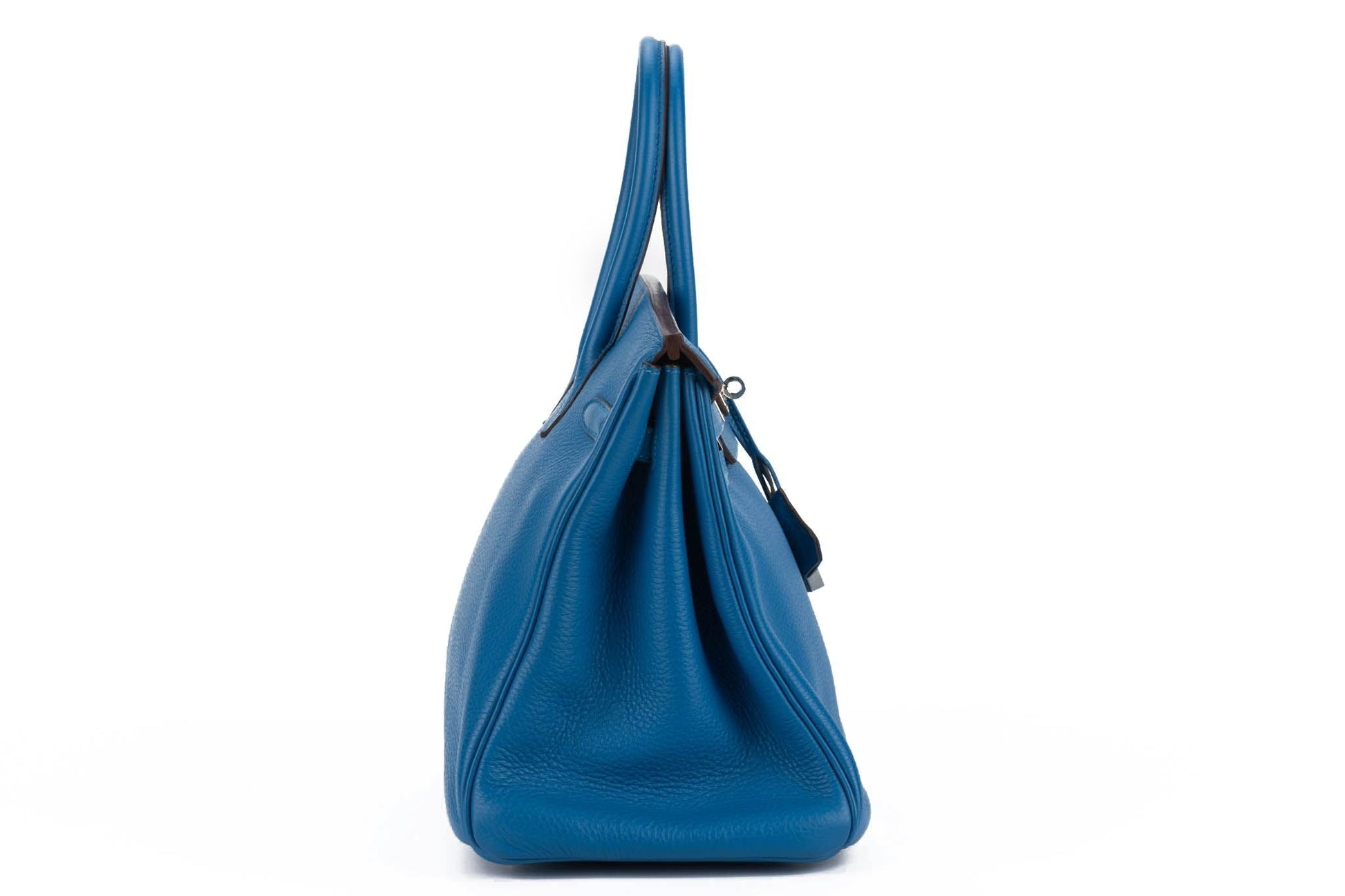 Hermes Birkin Izmir Clemence Handbag Blue Travel Bag