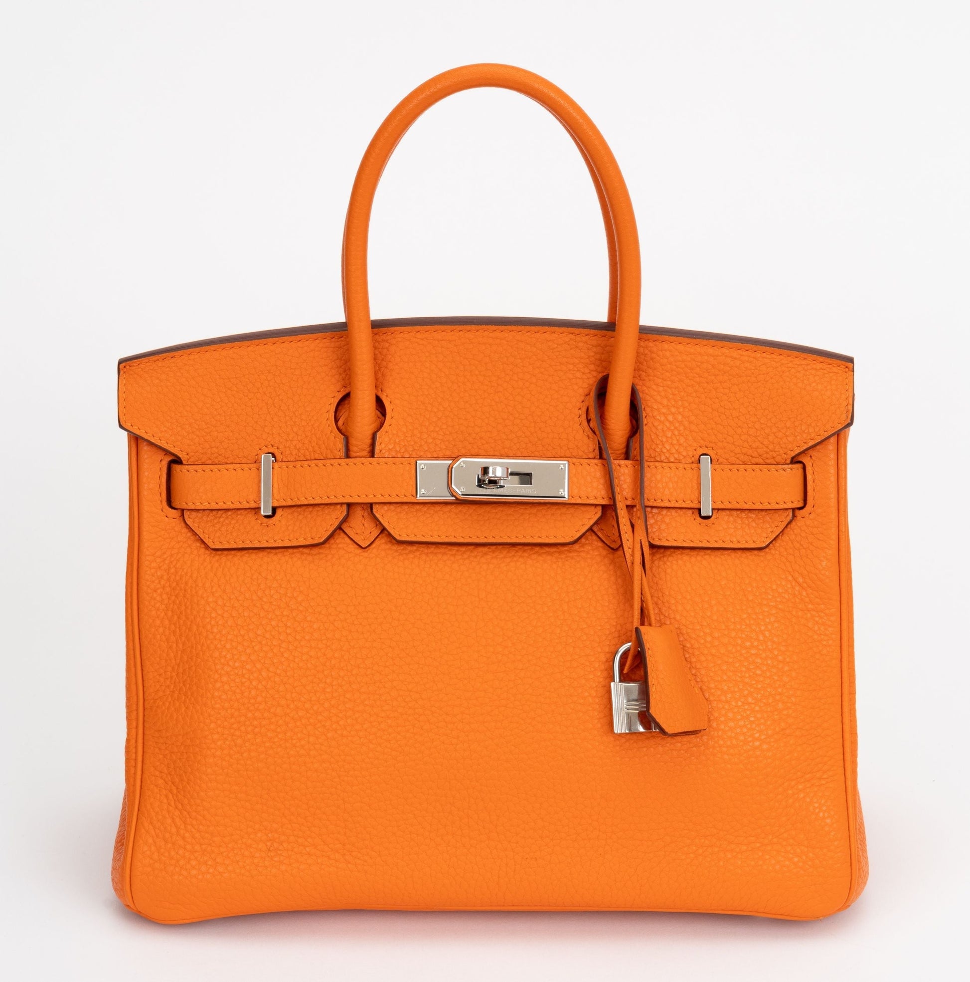 Hermes Birkin Clemence Orange Pallad Handbag Travel Bag