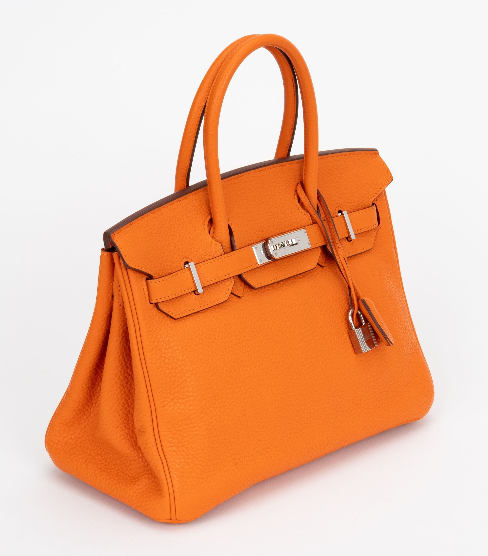 Hermes Birkin Clemence Orange Pallad Handbag Travel Bag
