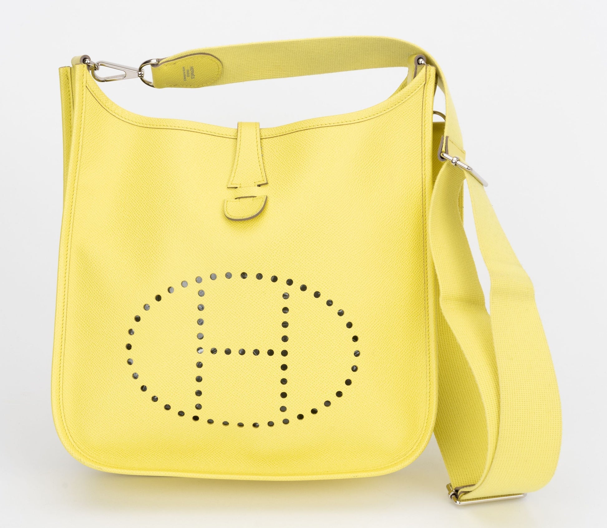 Hermes Jaune Poussin Epsom Evelyne Pm Handbag Travel Bag