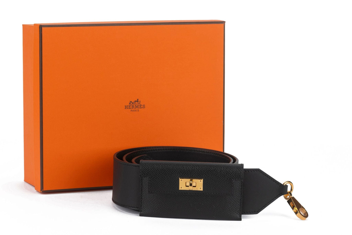 Hermes Kelly Bandouliere Epsom Nib Handbag Black Travel Bag
