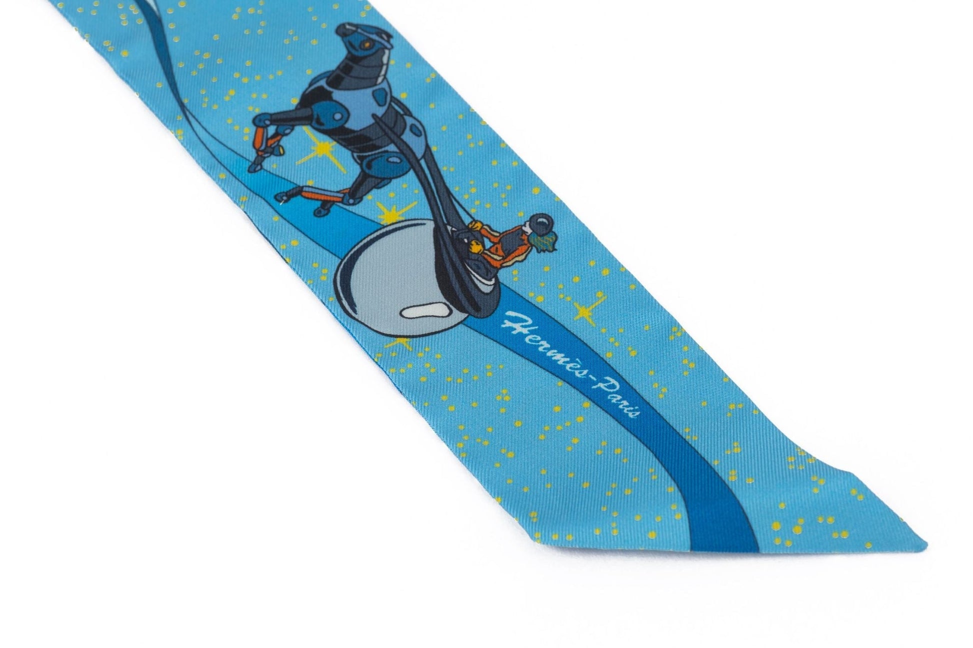 Hermes New Silk Space Derby Twilly Handbag Scarf