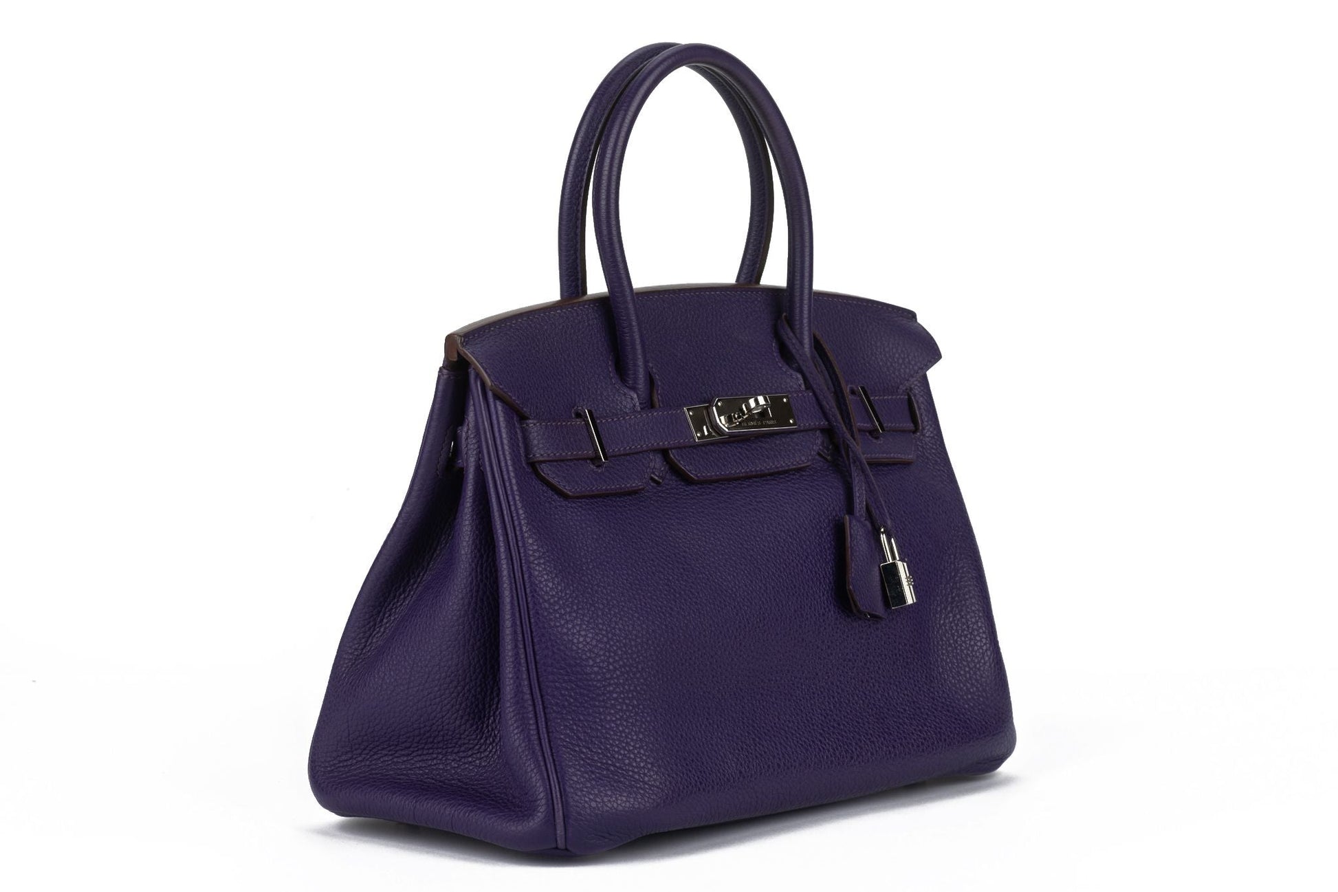 Hermes Birkin Iris Clemence Palladio Handbag Travel Bag