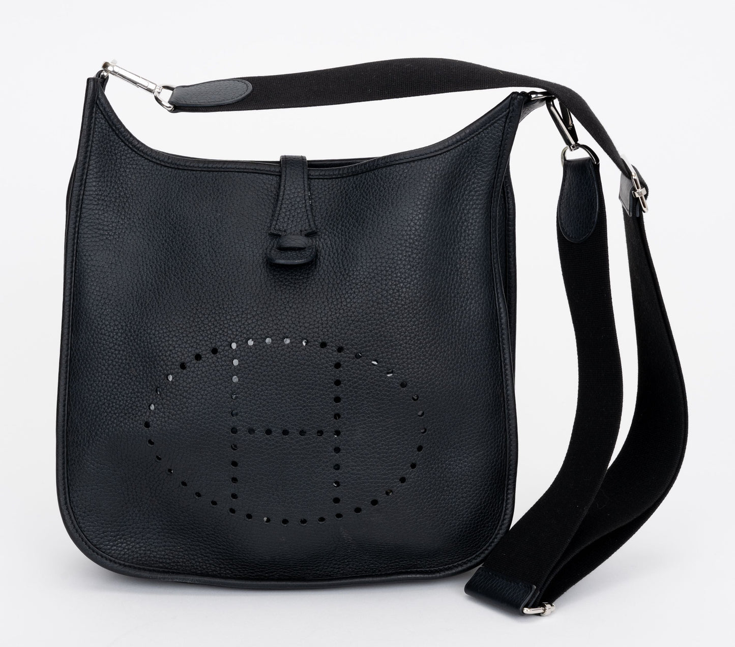 Hermes Pm Clemence Evelyne Bag Black Travel Bag