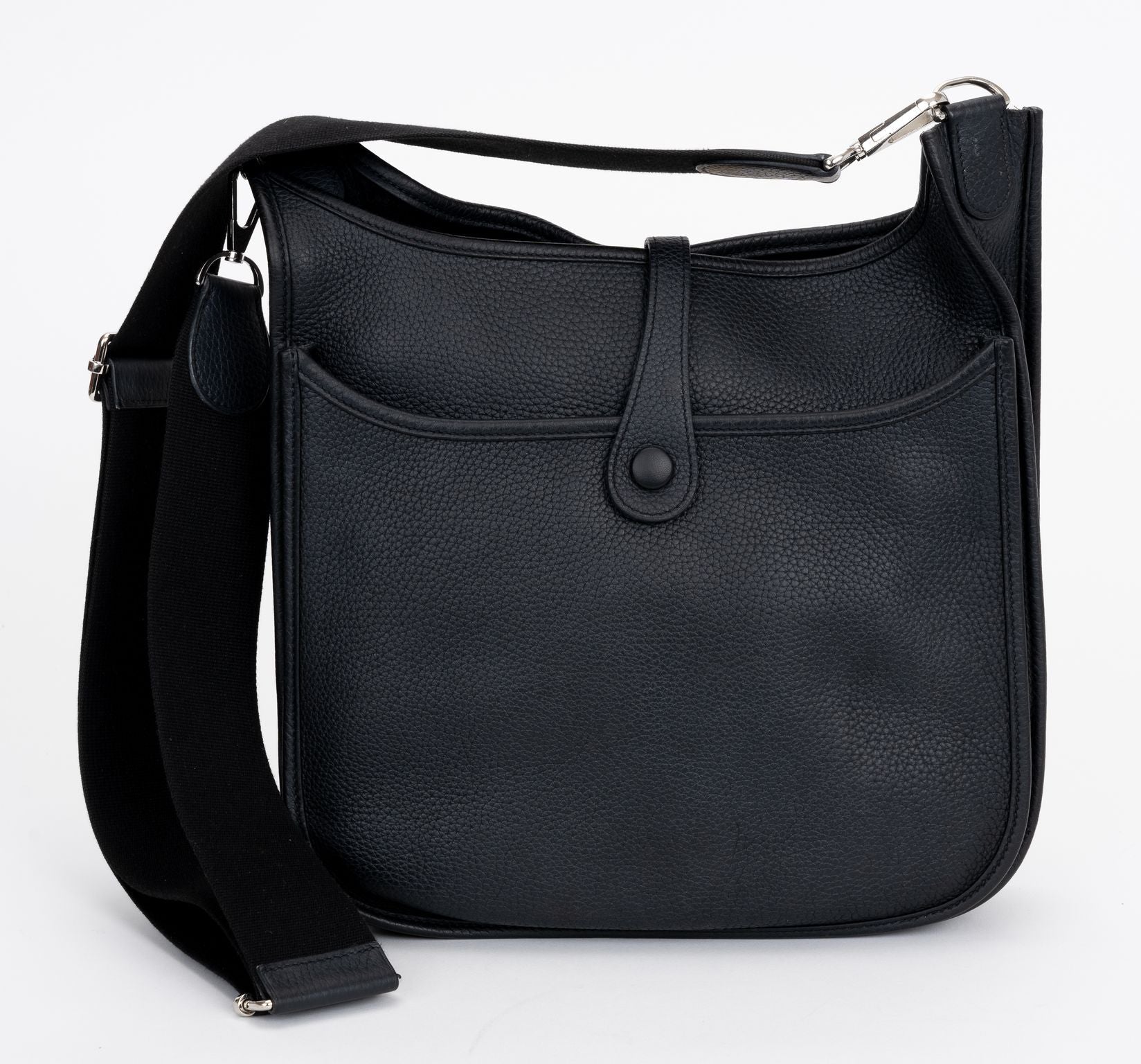Hermes Pm Clemence Evelyne Bag Black Travel Bag