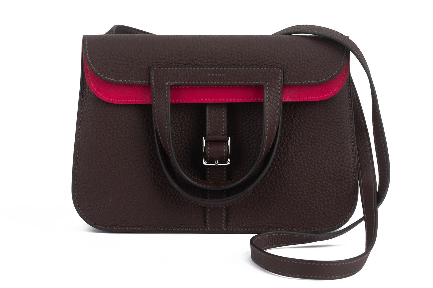 Hermes Rouge Sellier Verso Halzan Bag Travel Bag