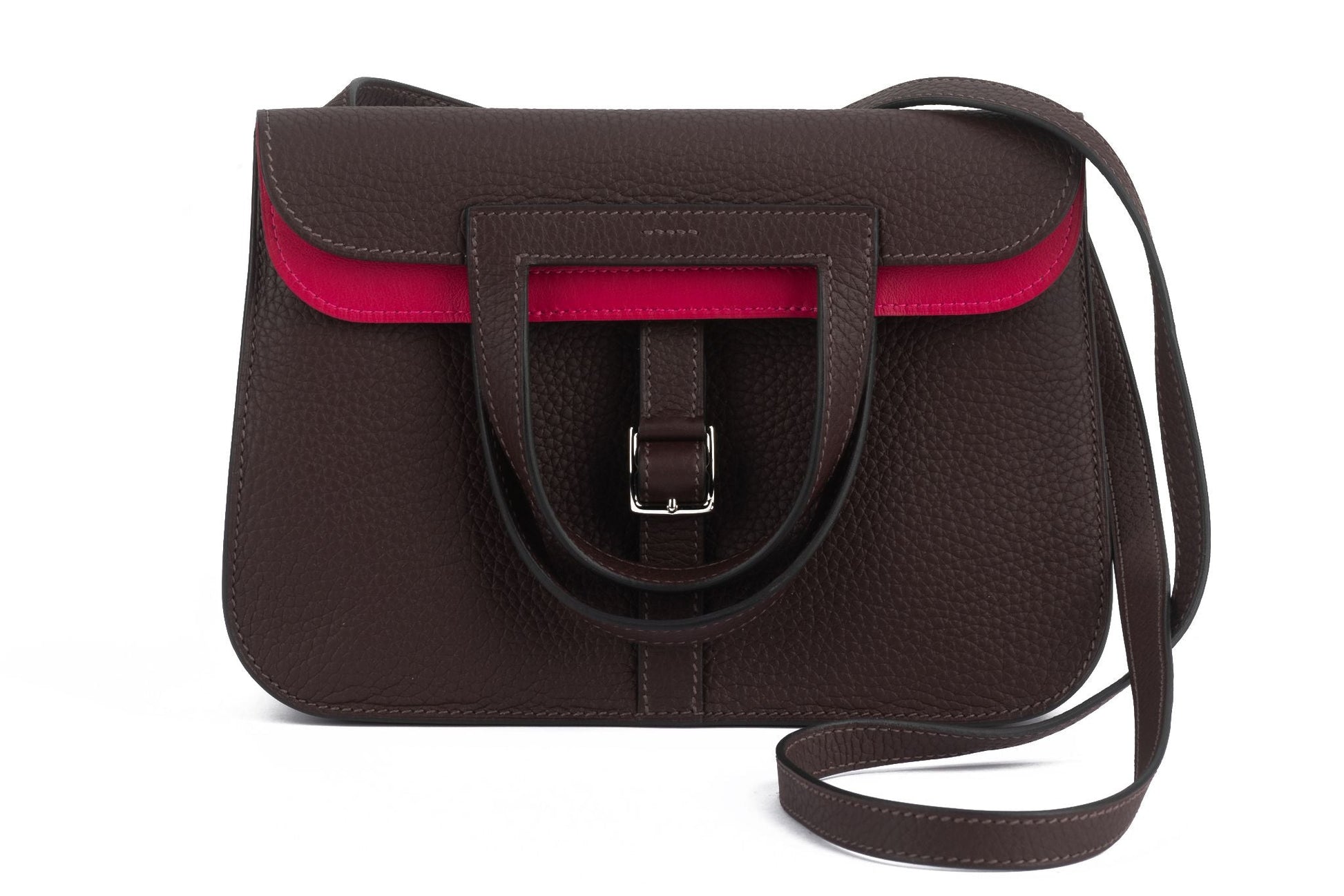 Hermes Rouge Sellier Verso Halzan Bag Travel Bag