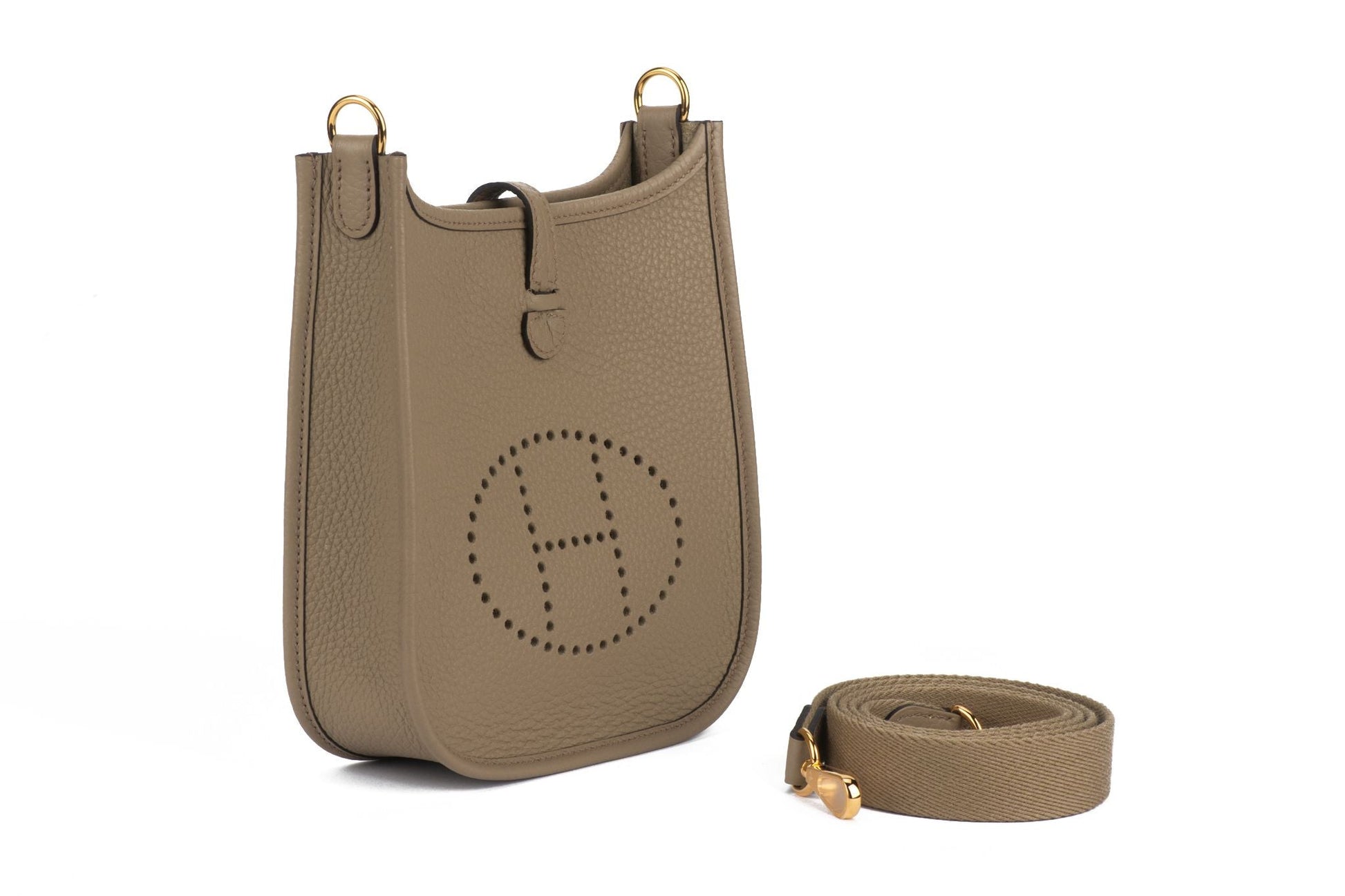 Hermes New Sage Evelyne Handbag Gold Mini Travel Bag