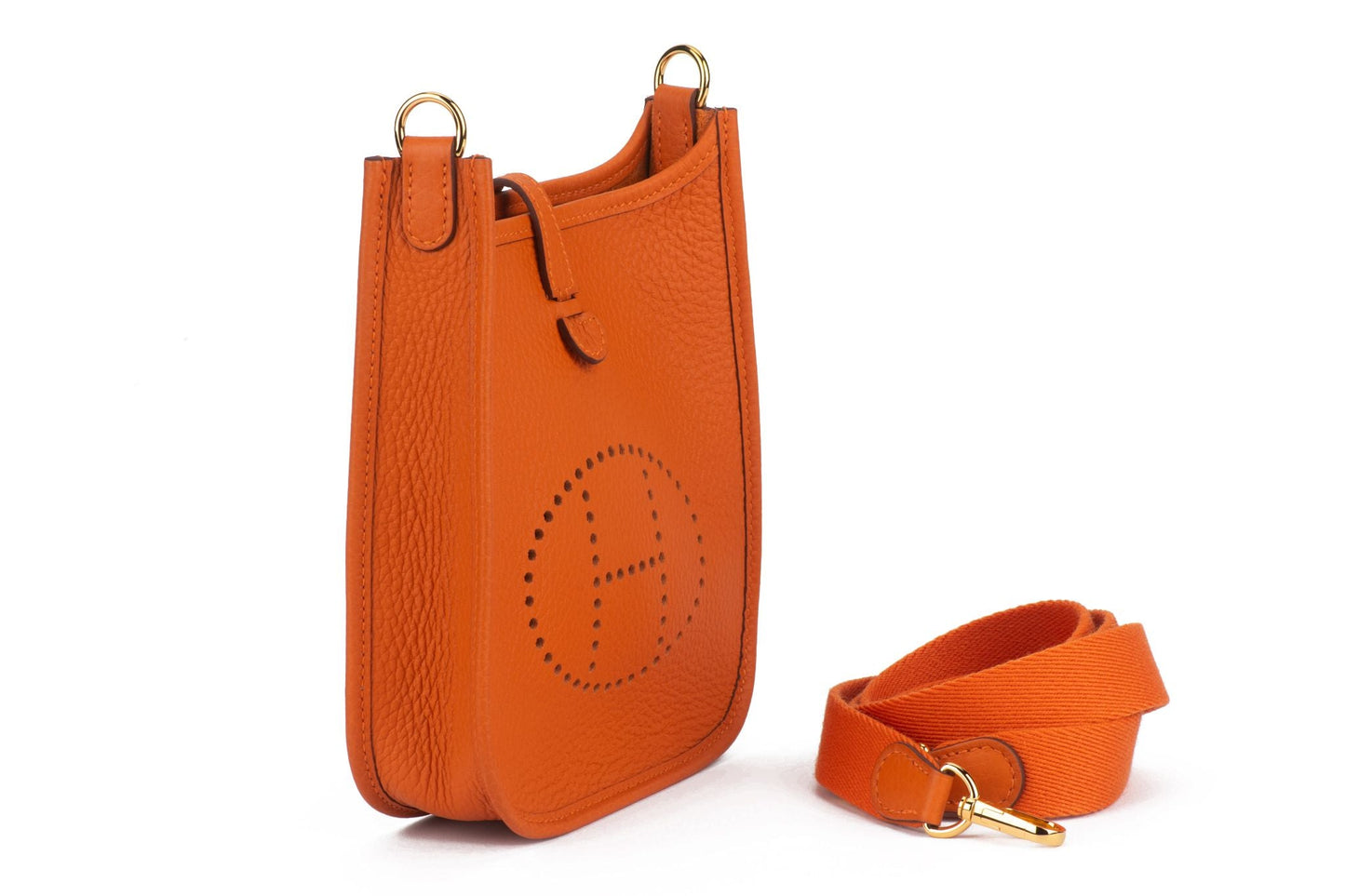 Hermes New Orange Evelyne Handbag Gold Mini Travel Bag
