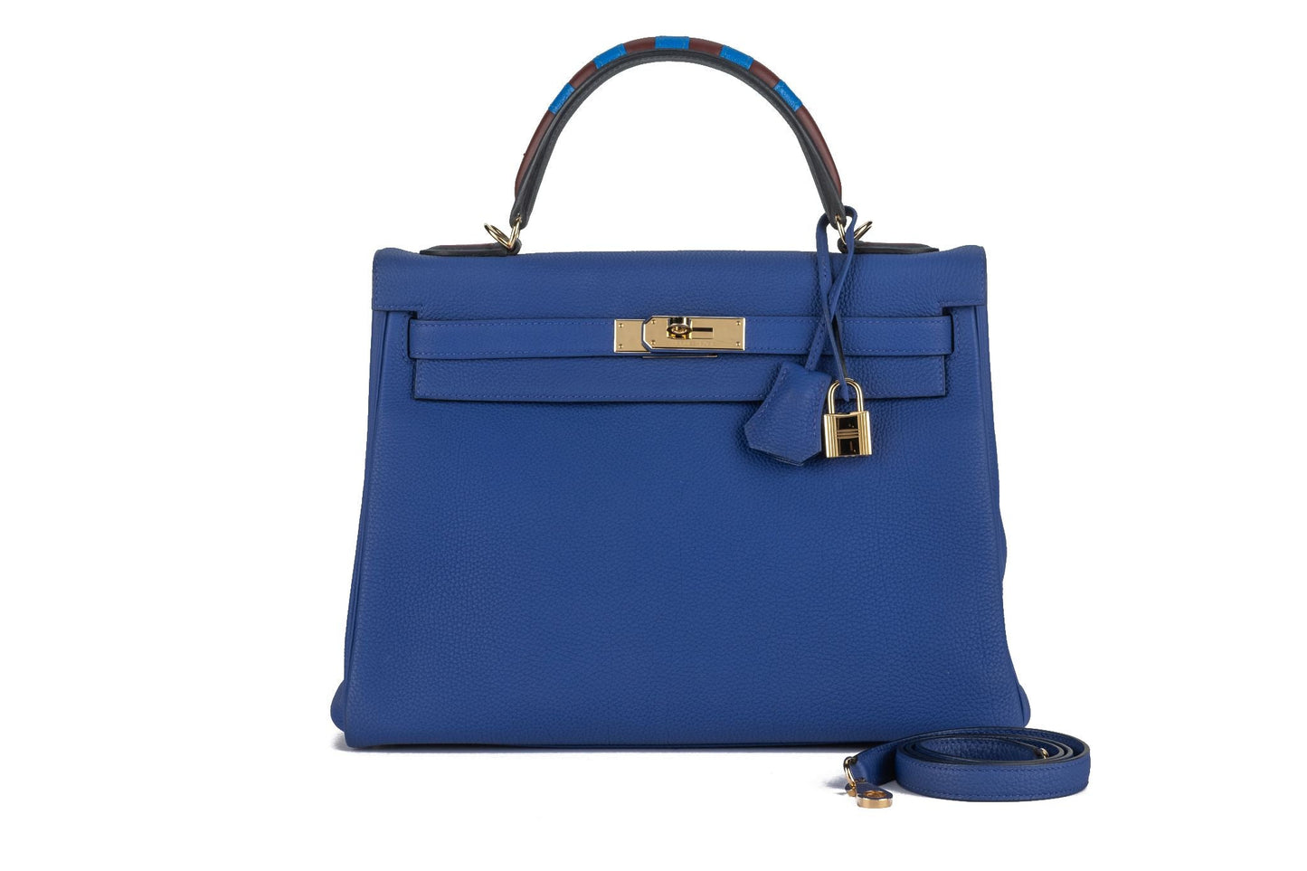 Hermes Kelly Au Trot Electric Handbag Blue Travel Bag