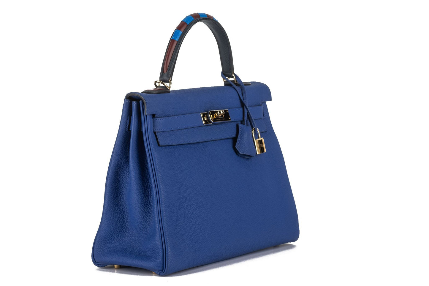 Hermes Kelly Au Trot Electric Handbag Blue Travel Bag